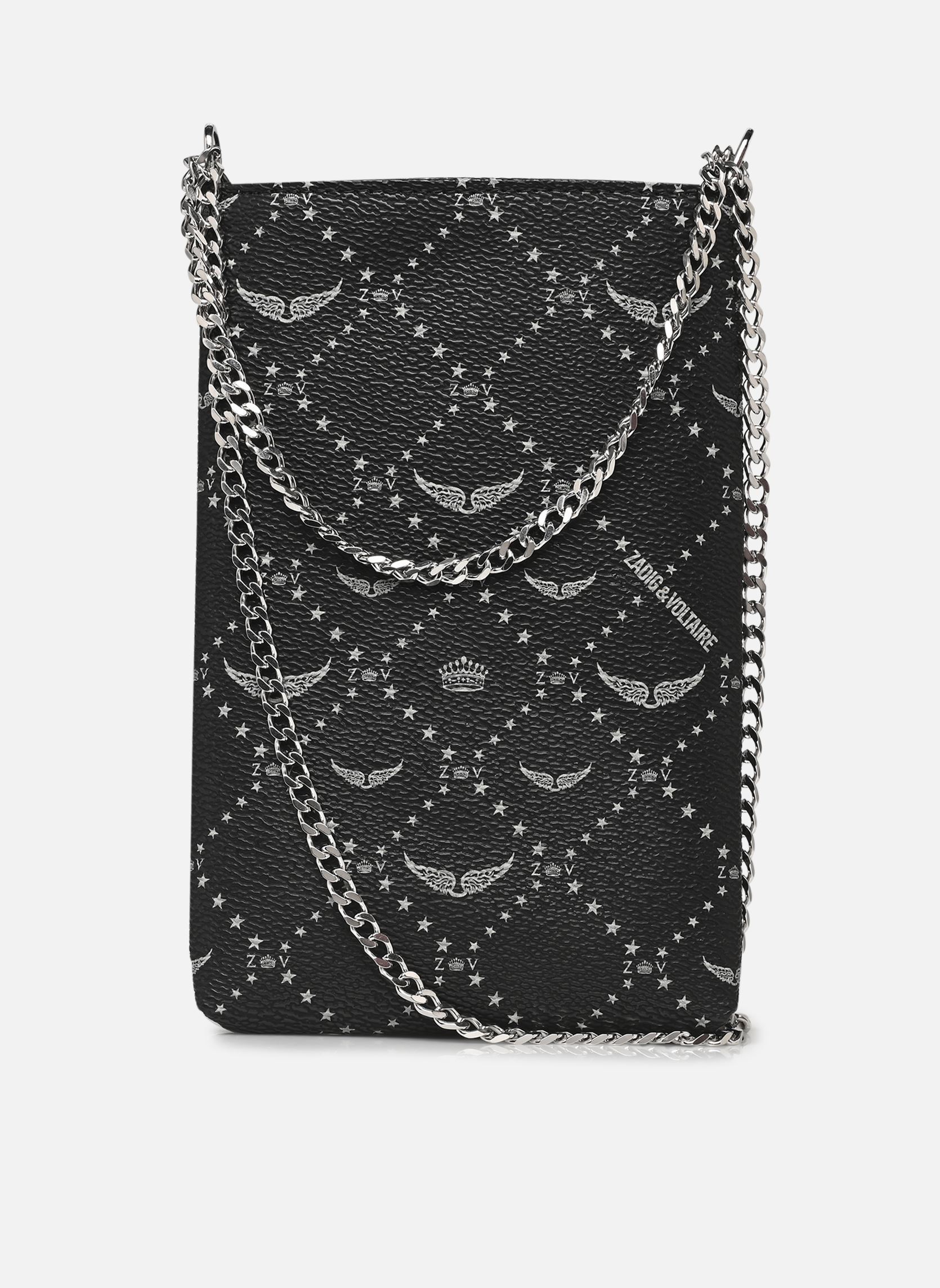 Handyhüllen Rock Phone Pouch Monogram damen schwarz Zadig & Voltaire Handyhüllen Rock Phone Pouch Monogram damen schwarz BLACK