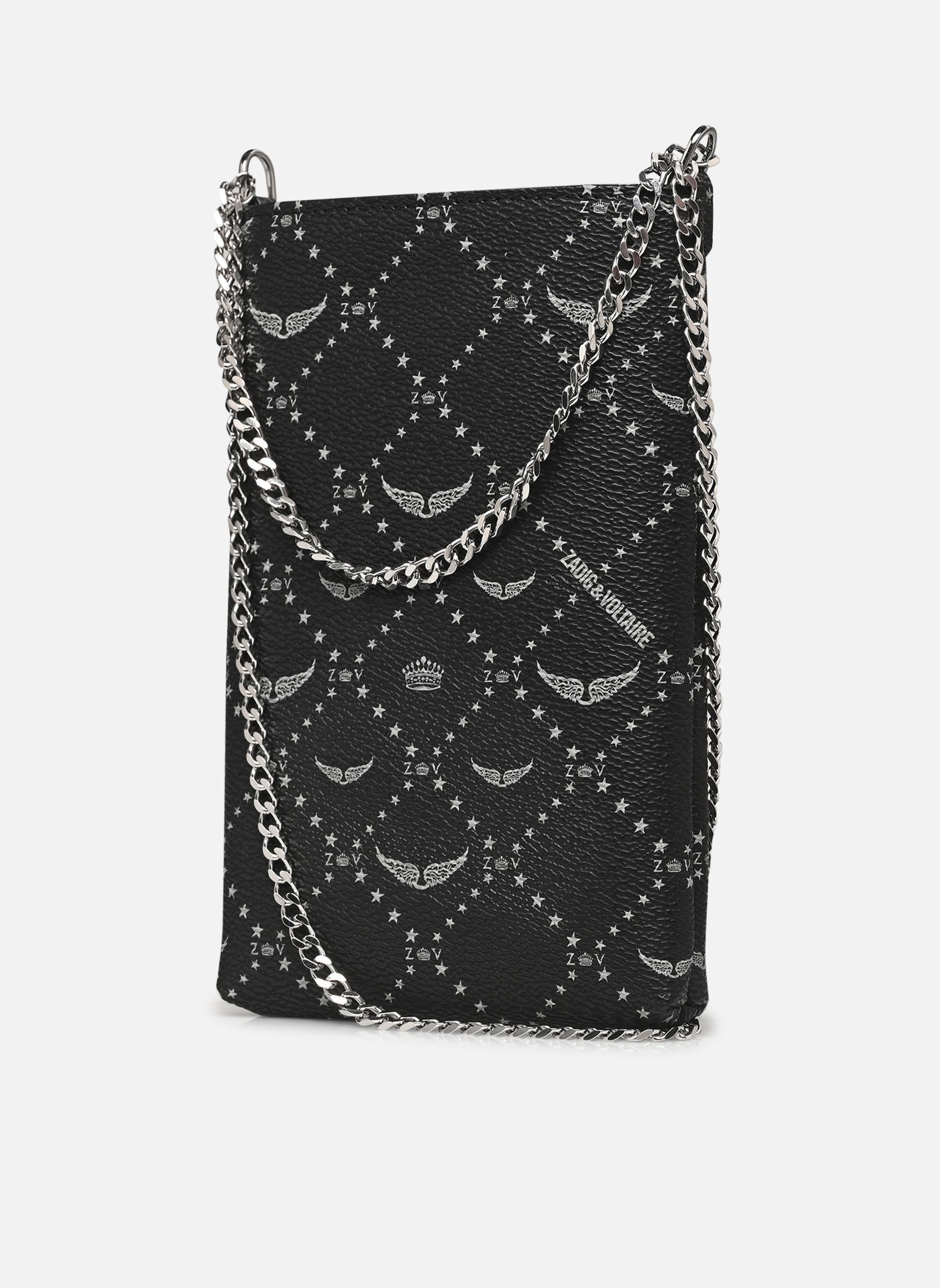 Handyhüllen Rock Phone Pouch Monogram damen schwarz Zadig & Voltaire Handyhüllen Rock Phone Pouch Monogram damen schwarz BLACK
