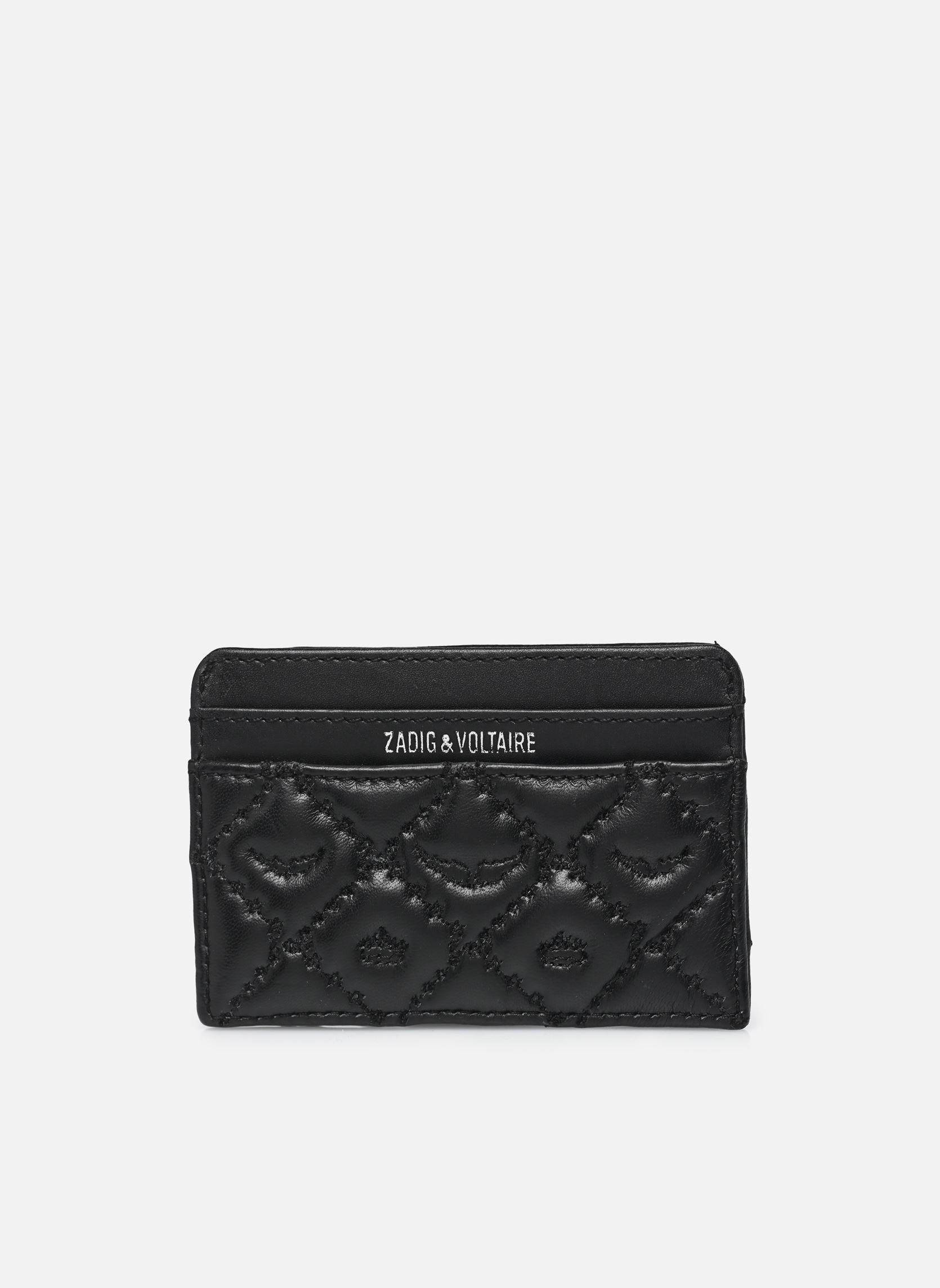 Porte-cartes Zv Pass Quilted Monogram femme noir Zadig & Voltaire Porte-cartes Zv Pass Quilted Monogram femme noir BLACK