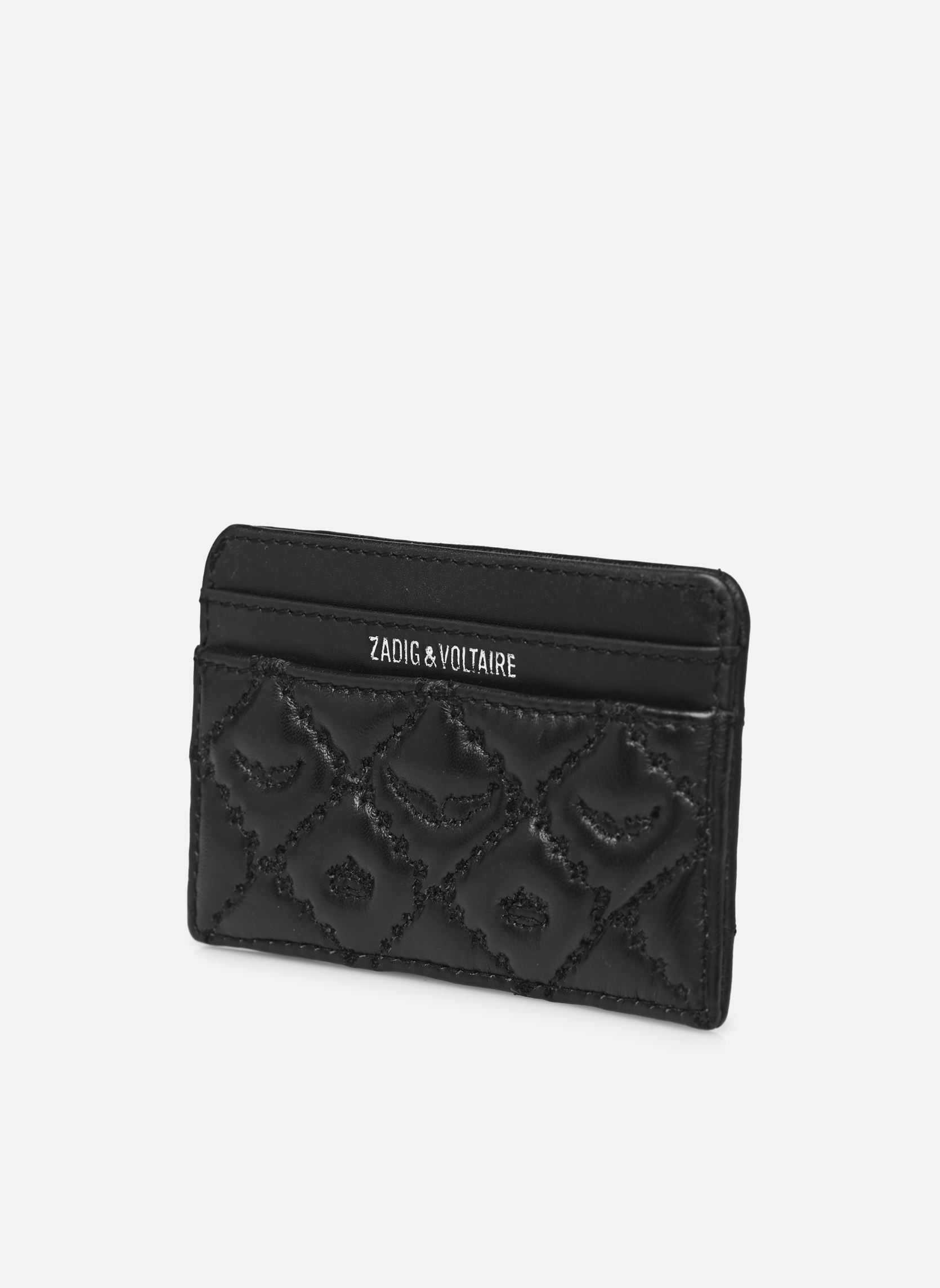 Porte-cartes Zv Pass Quilted Monogram femme noir Zadig & Voltaire Porte-cartes Zv Pass Quilted Monogram femme noir BLACK