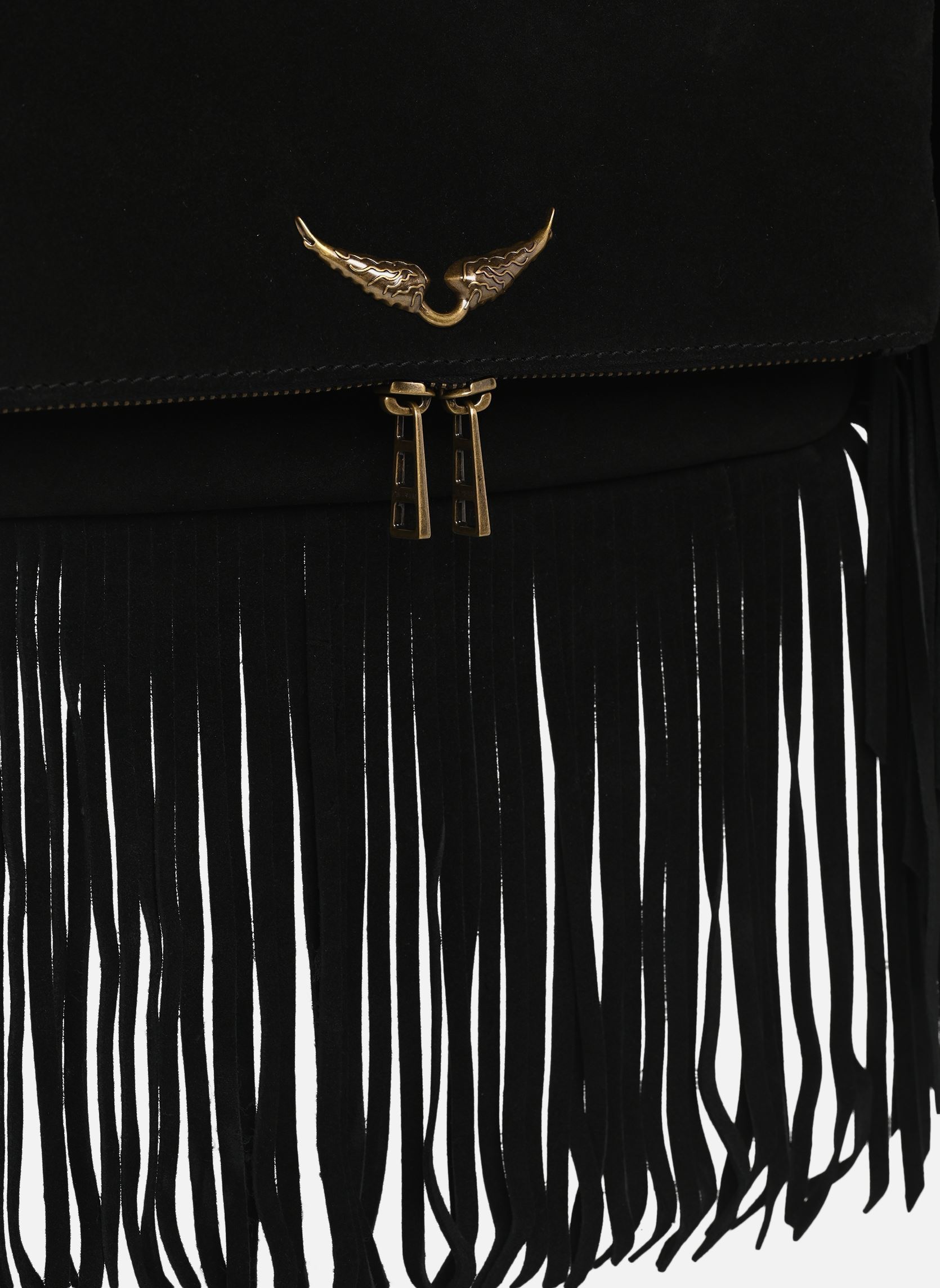 Sacs bandoulière Rock Suede Fringes femme noir Zadig & Voltaire Sacs bandoulière Rock Suede Fringes femme noir BLACK