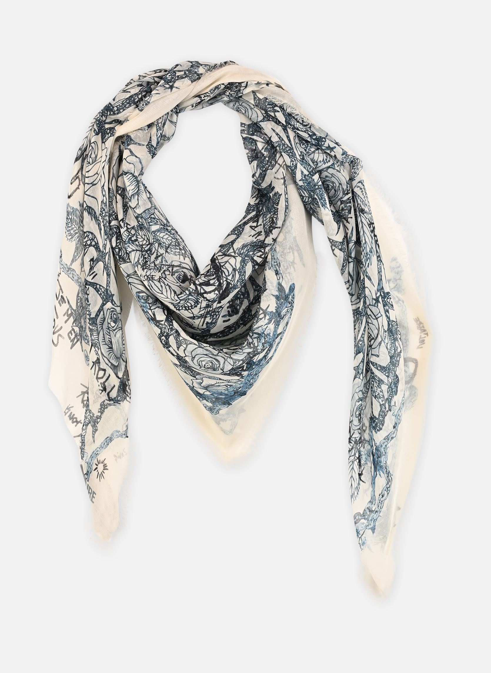 Sciarpe Kerry Roses donna bianco Zadig & Voltaire Sciarpe Kerry Roses donna bianco Flash