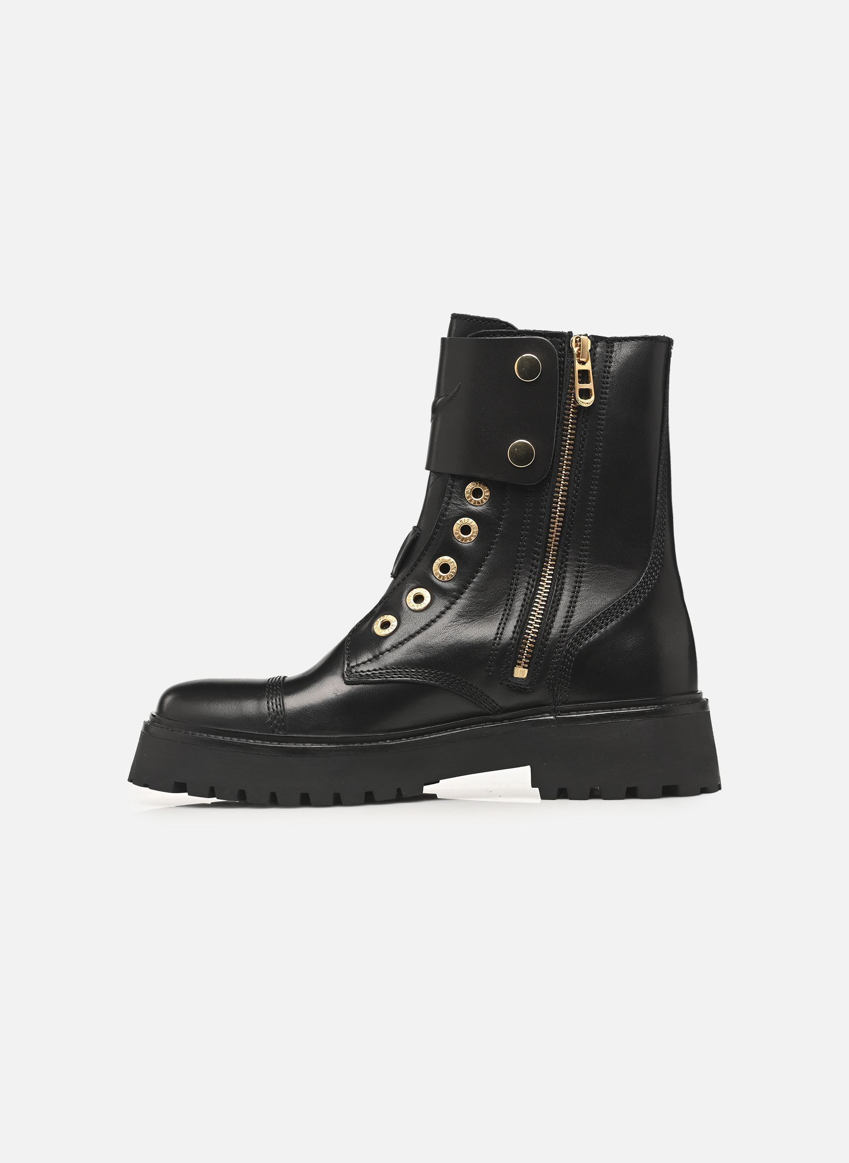 Bottines à lacets Joe Fast Smooth Cowskin femme noir Zadig & Voltaire Bottines à lacets Joe Fast Smooth Cowskin femme noir Black