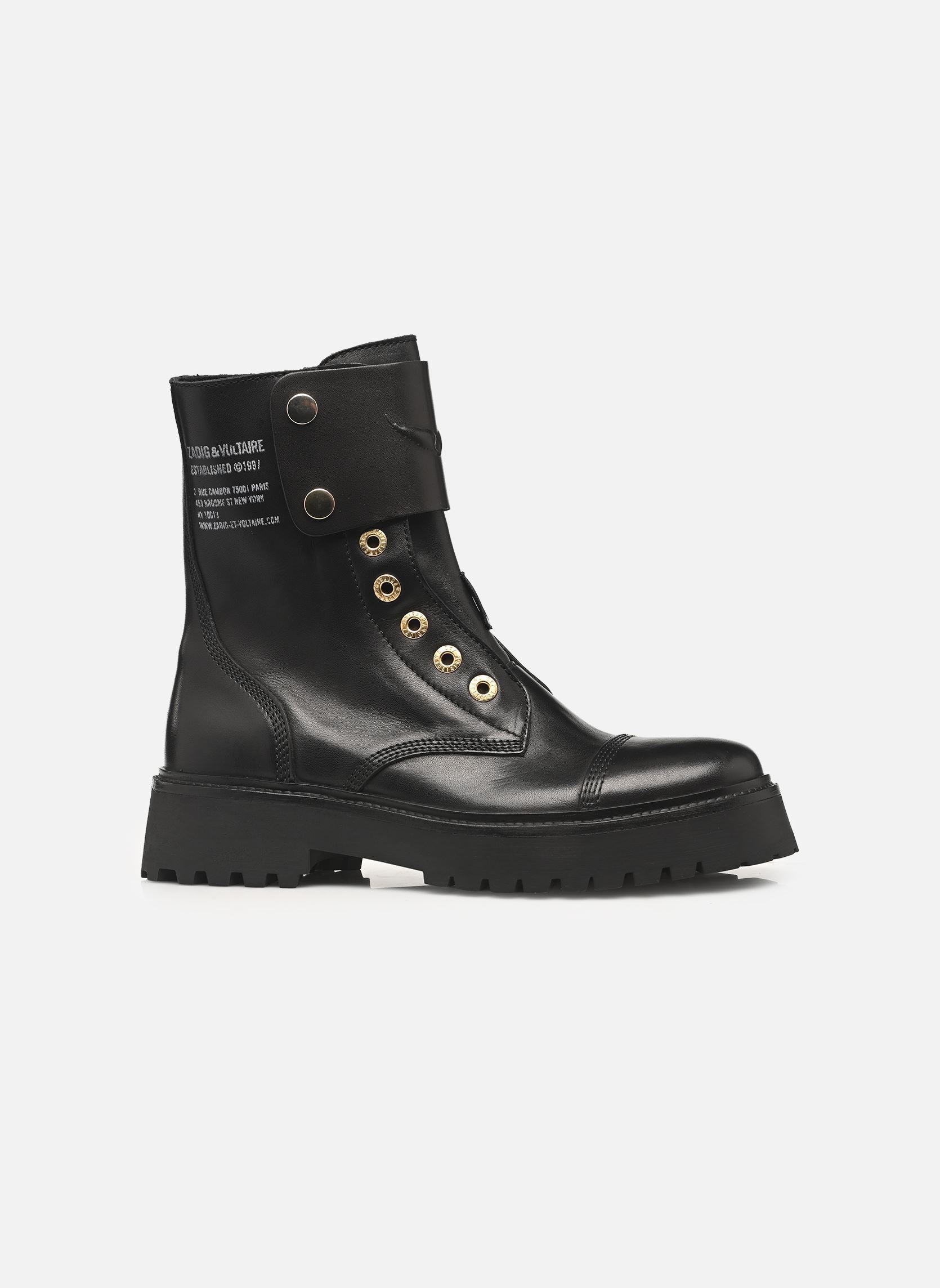 Bottines à lacets Joe Fast Smooth Cowskin femme noir Zadig & Voltaire Bottines à lacets Joe Fast Smooth Cowskin femme noir Black
