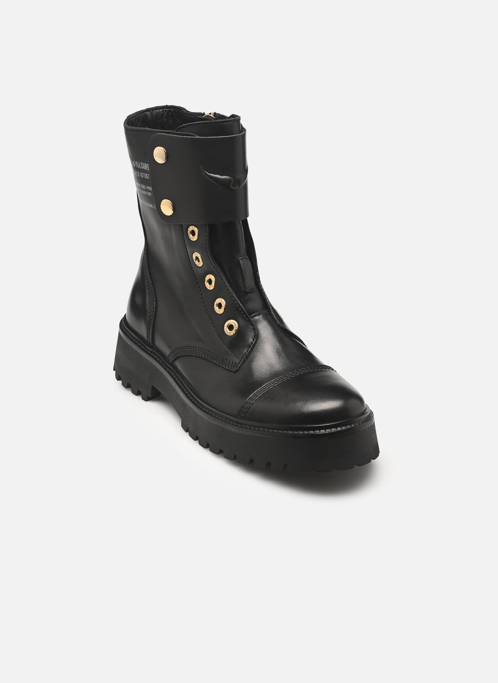 Bottines à lacets Joe Fast Smooth Cowskin femme noir Zadig & Voltaire Bottines à lacets Joe Fast Smooth Cowskin femme noir Black