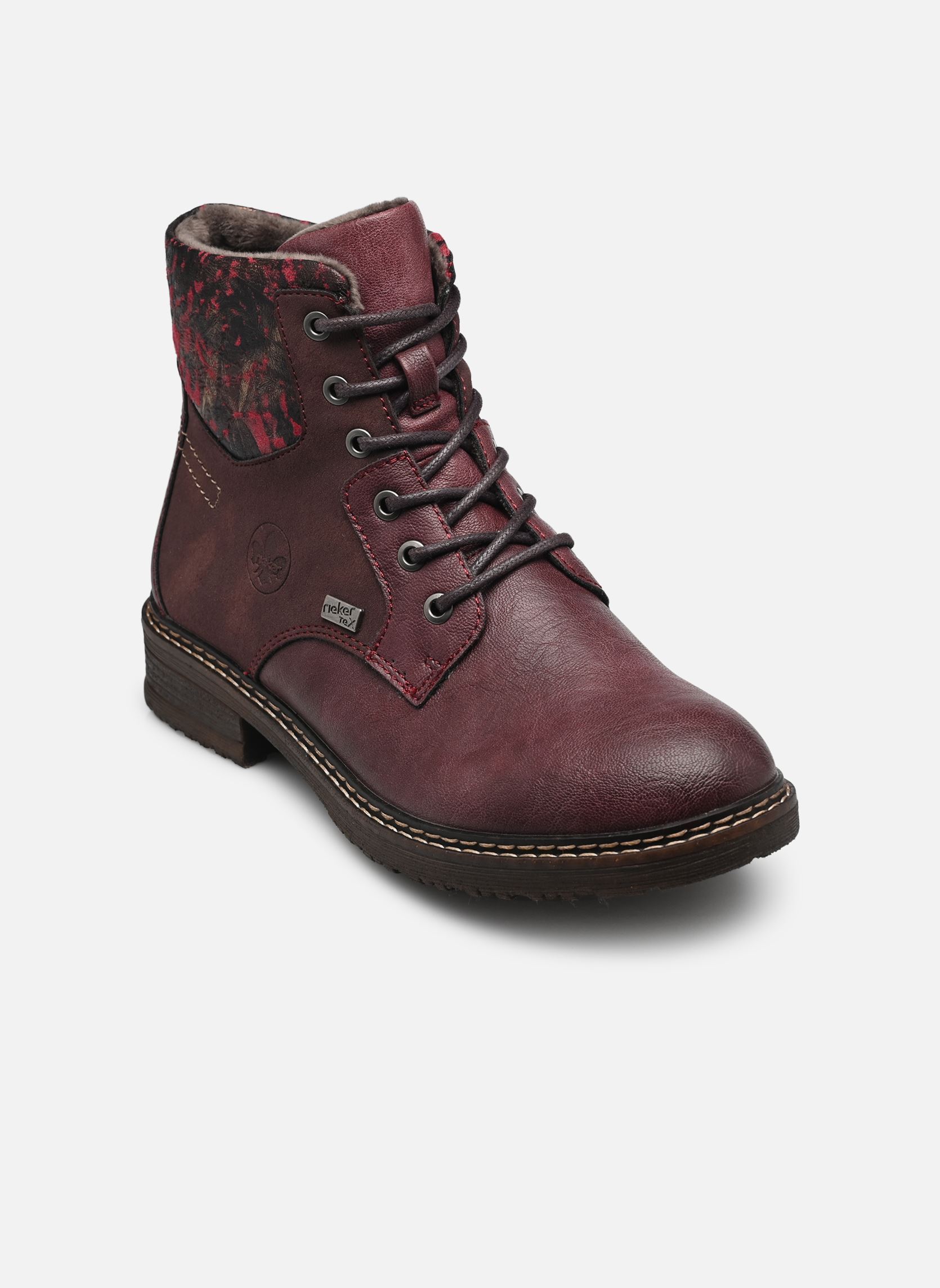 Veterlaarsjes 94712 dames rood Rieker Veterlaarsjes 94712 dames rood ROUGE COMBINÉ
