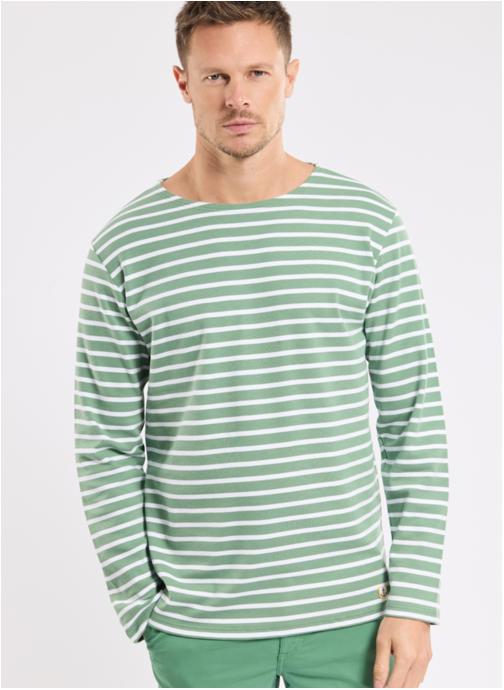Armor Lux Tee-shirts Marinière 52297 dark blue/marine deep homme blanc