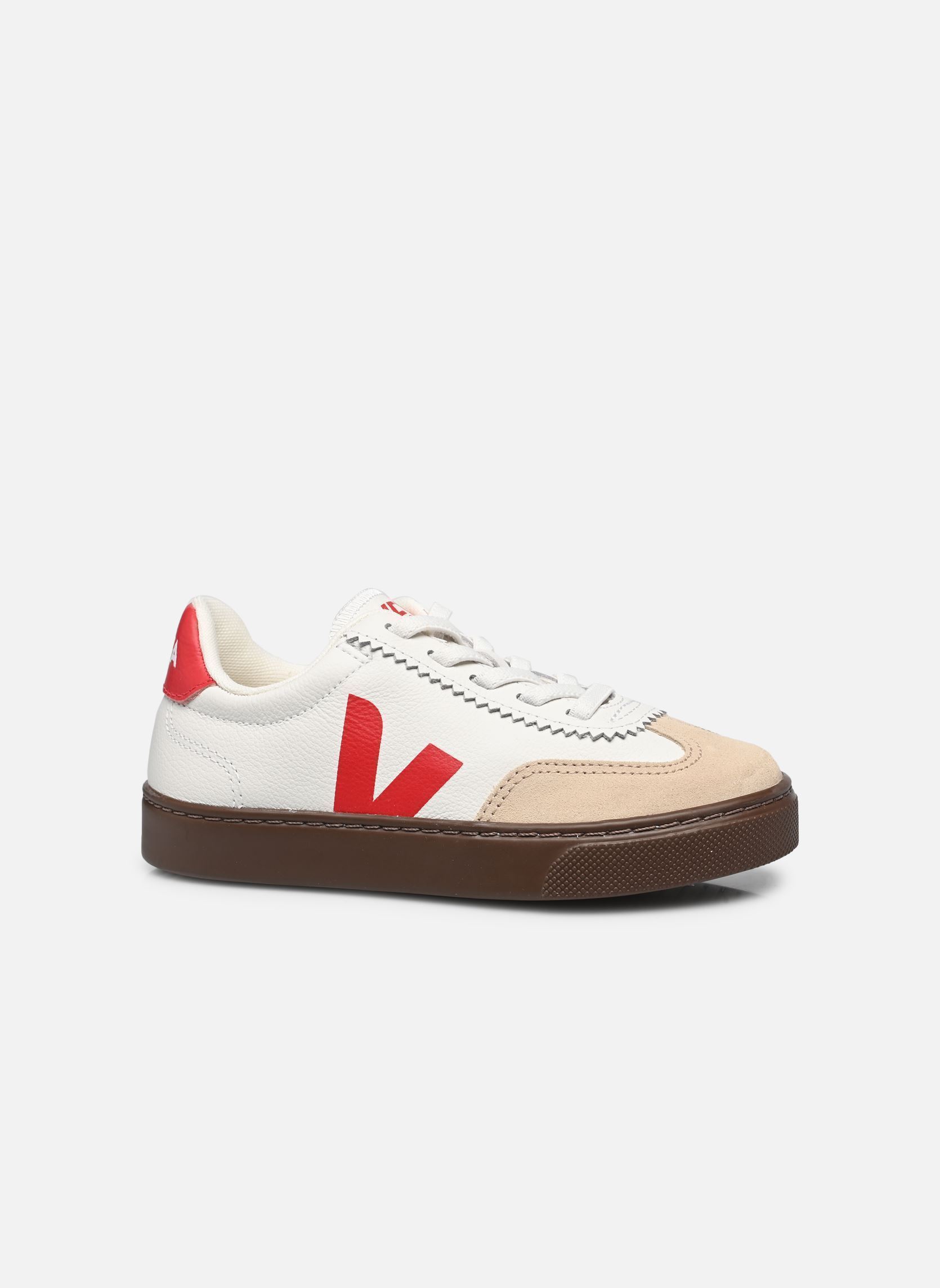 Sneakers Small Volley O.T. Leather - Lacets élast wit Veja Sneakers Small Volley O.T. Leather - Lacets élast wit WHITE_PEKIN_BARK