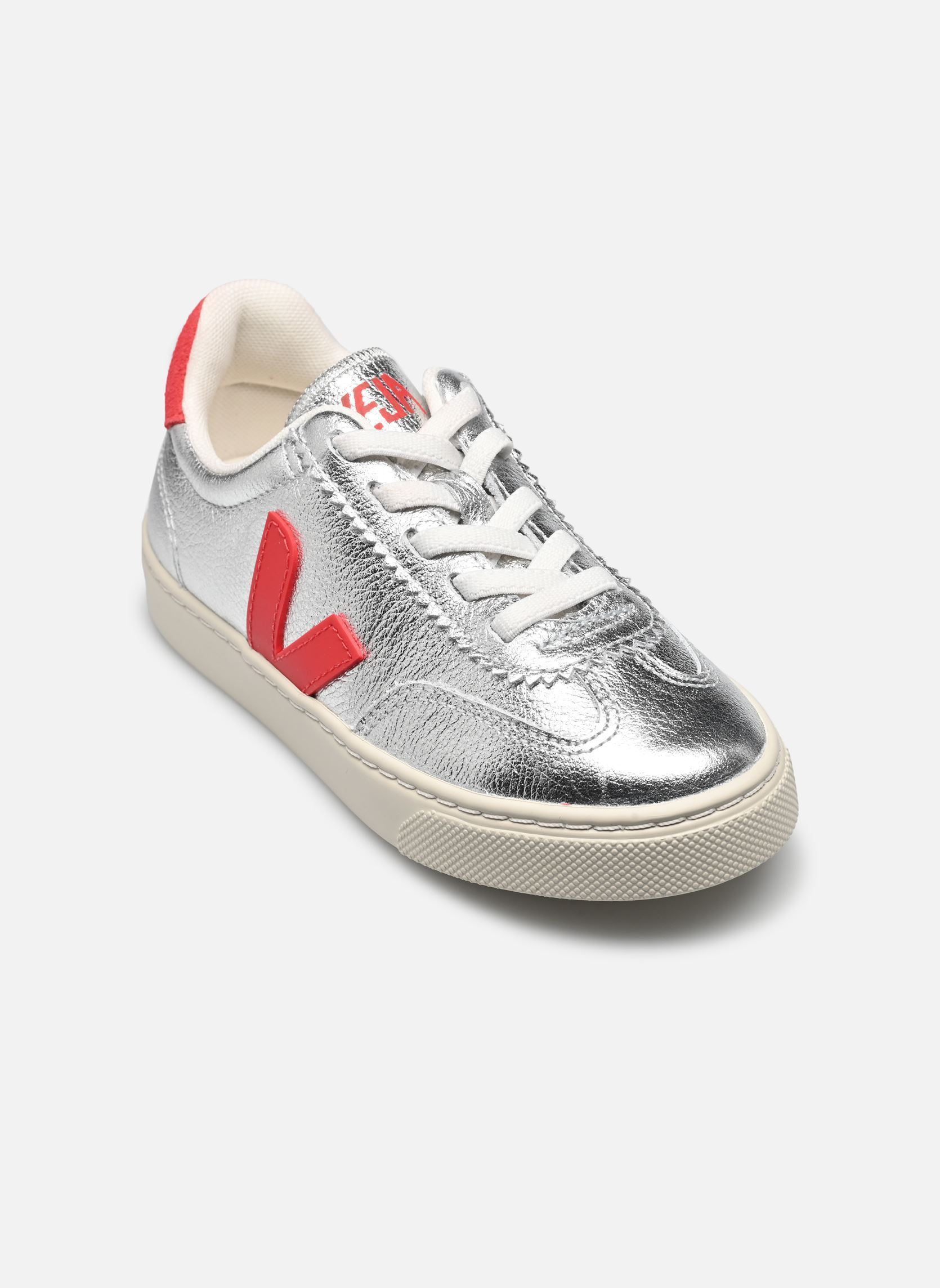 Sneaker Small Volley O.T. Leather - Lacets élast mädchen silber Veja Sneaker Small Volley O.T. Leather - Lacets élast mädchen silber SILVER_PEKIN