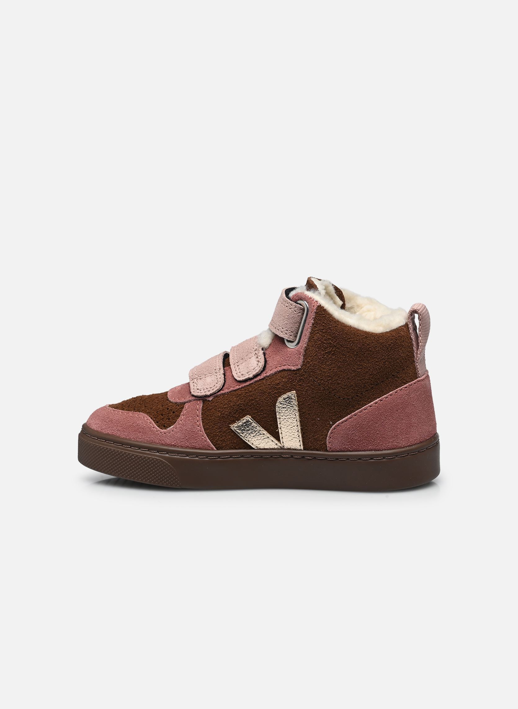 Veja Baskets Small V-10 Mid Winter Suede fille marron | Sarenza France