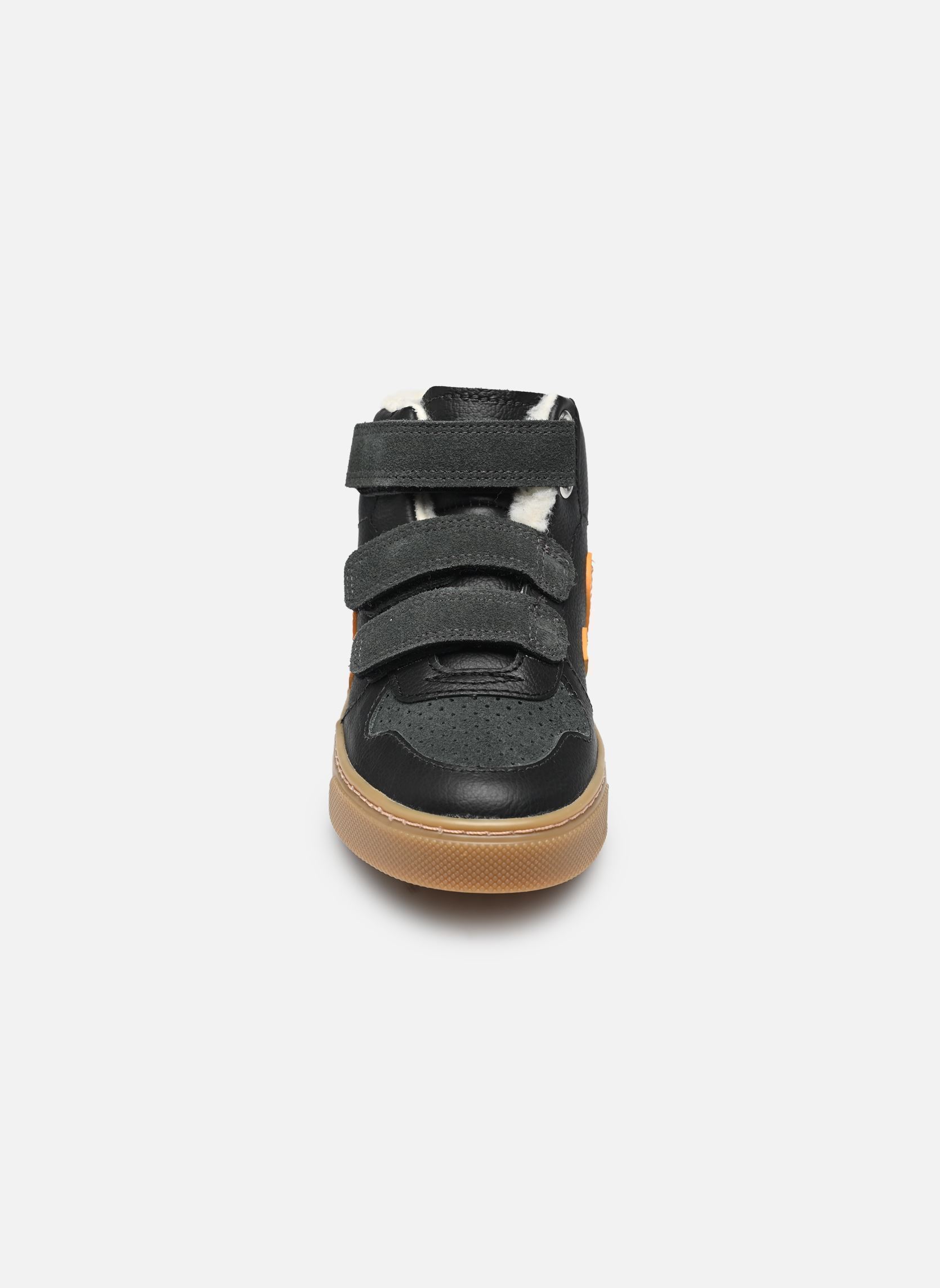 Baskets Small V-10 Mid Winter Leather garçon bleu Veja Baskets Small V-10 Mid Winter Leather garçon bleu BLACK_OURO_GRAFITE