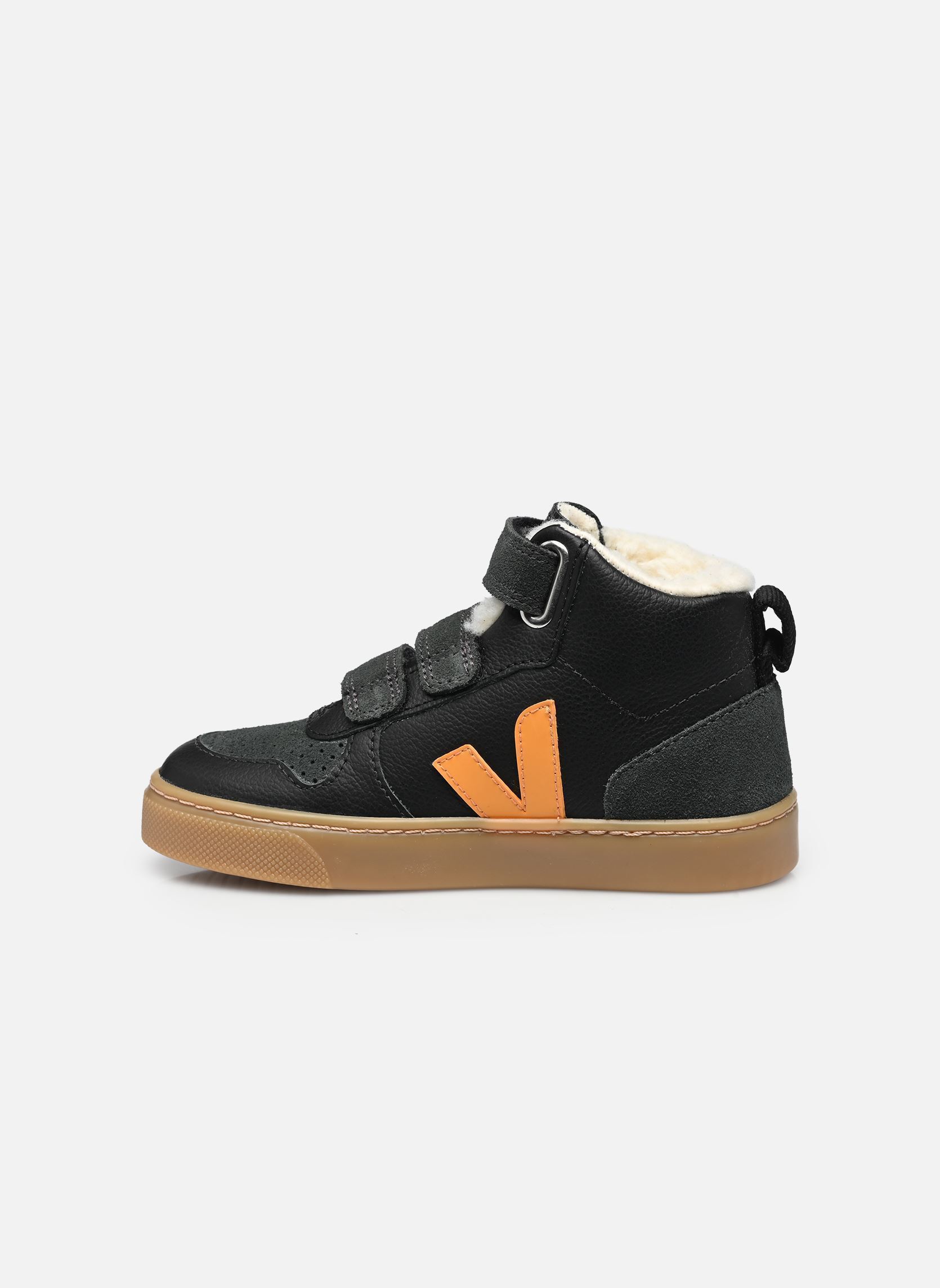 Baskets Small V-10 Mid Winter Leather garçon bleu Veja Baskets Small V-10 Mid Winter Leather garçon bleu BLACK_OURO_GRAFITE