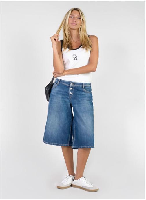 Le temps des cerises Bermudas Bermuda pantacourt en jeans LAURA Blue femme bleu