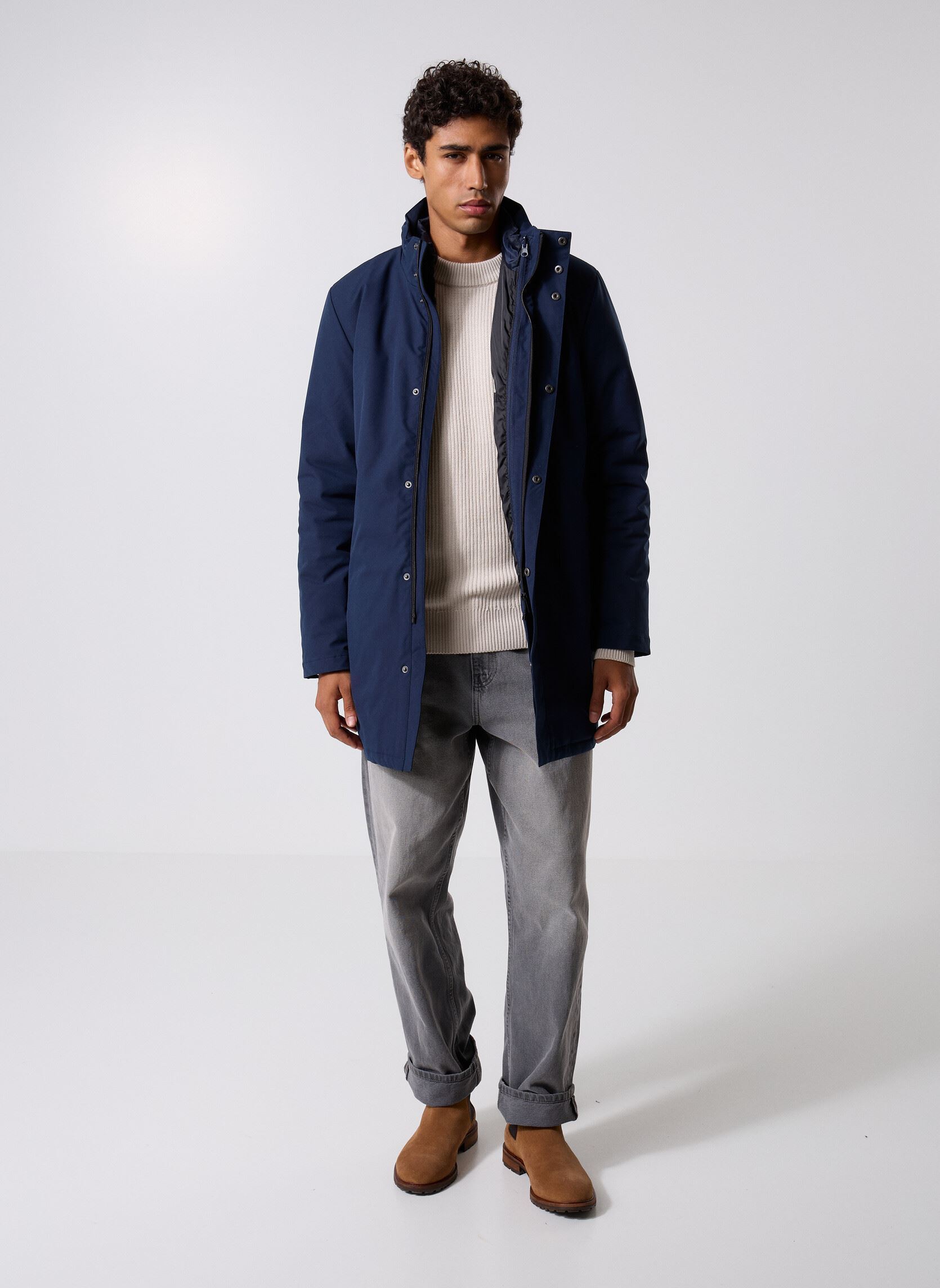 Winterjas PARKABLOU heren blauw Marvin&Co Winterjas PARKABLOU heren blauw DARK SHAPPHIRE