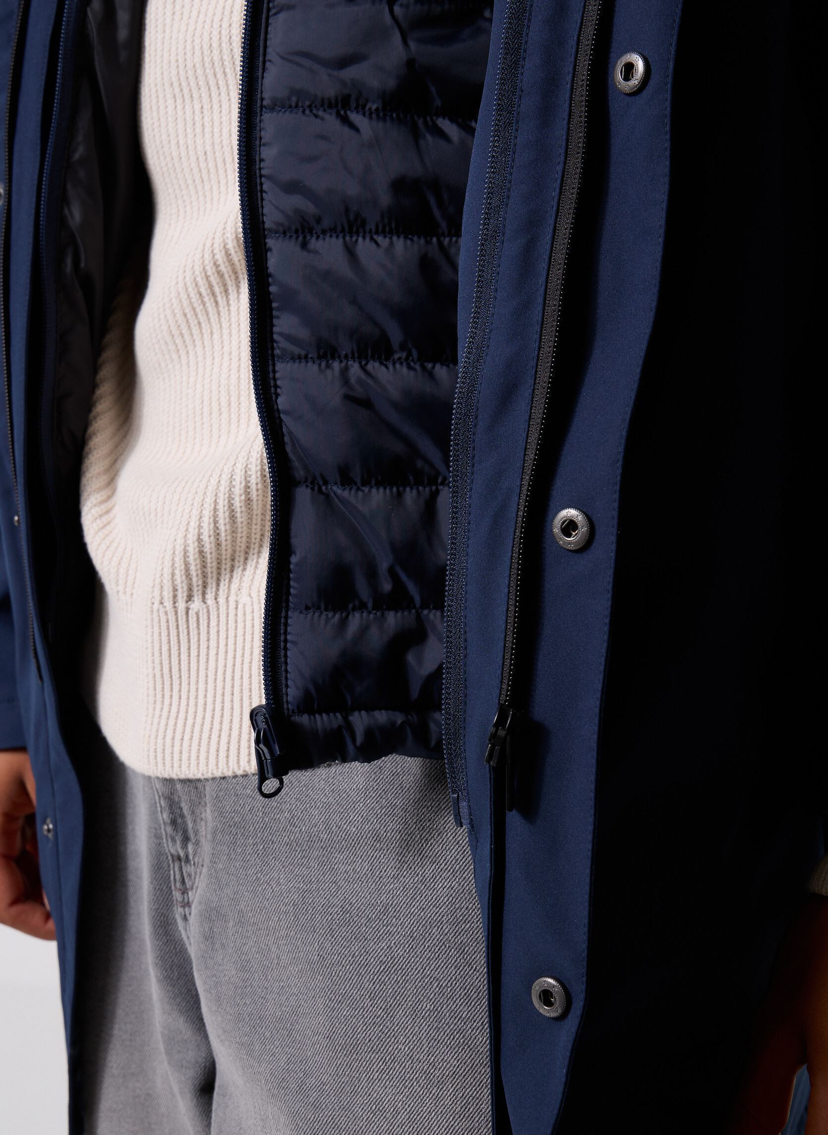 Winterjas PARKABLOU heren blauw Marvin&Co Winterjas PARKABLOU heren blauw DARK SHAPPHIRE