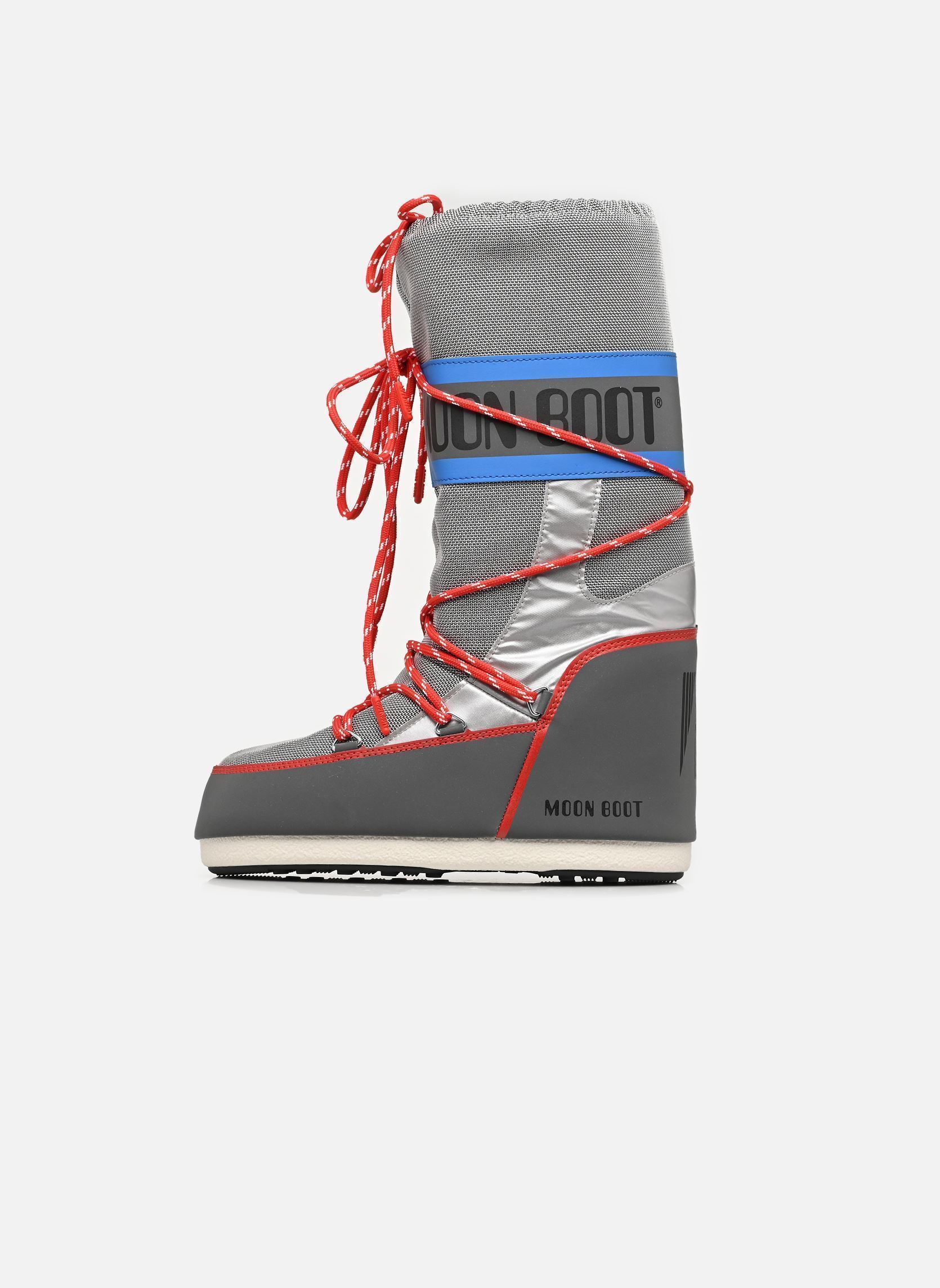 Schneestiefel MB ICON SPACE RACING damen silber Moon Boot Schneestiefel MB ICON SPACE RACING damen silber HF04 SILVER/BLUE/RED