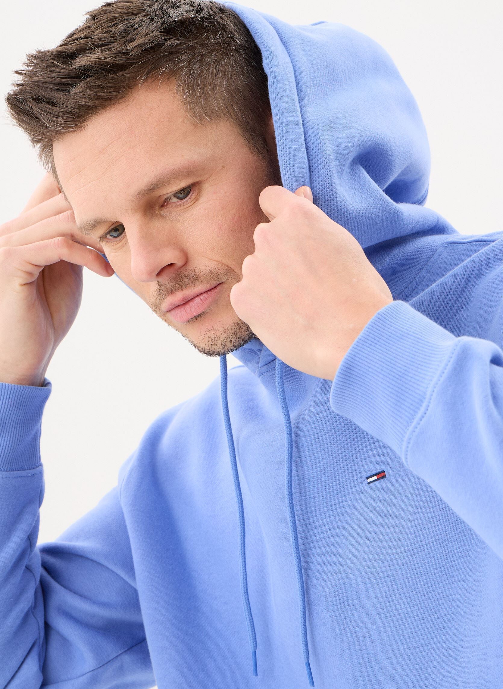 Sweats à capuche TJM REG S FLAG HOODI homme bleu Tommy Jeans Sweats à capuche TJM REG S FLAG HOODI homme bleu LIGHT HORIZON BLUE