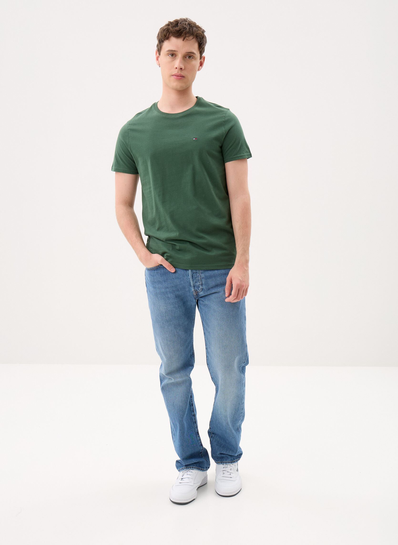 Tee-shirts manches courtes Tjm Xslim Jersey Tee homme vert Tommy Jeans Tee-shirts manches courtes Tjm Xslim Jersey Tee homme vert SHADOW PINE