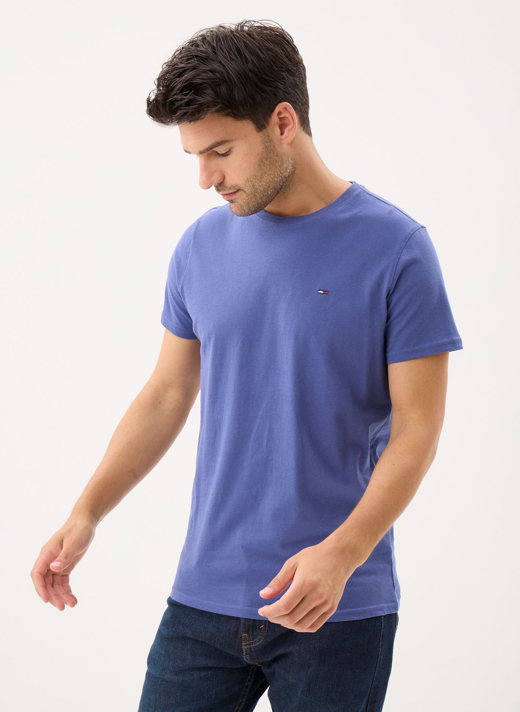 Tee-shirts manches courtes Tjm Xslim Jersey Tee homme bleu Tommy Jeans Tee-shirts manches courtes Tjm Xslim Jersey Tee homme bleu BLUE STORM