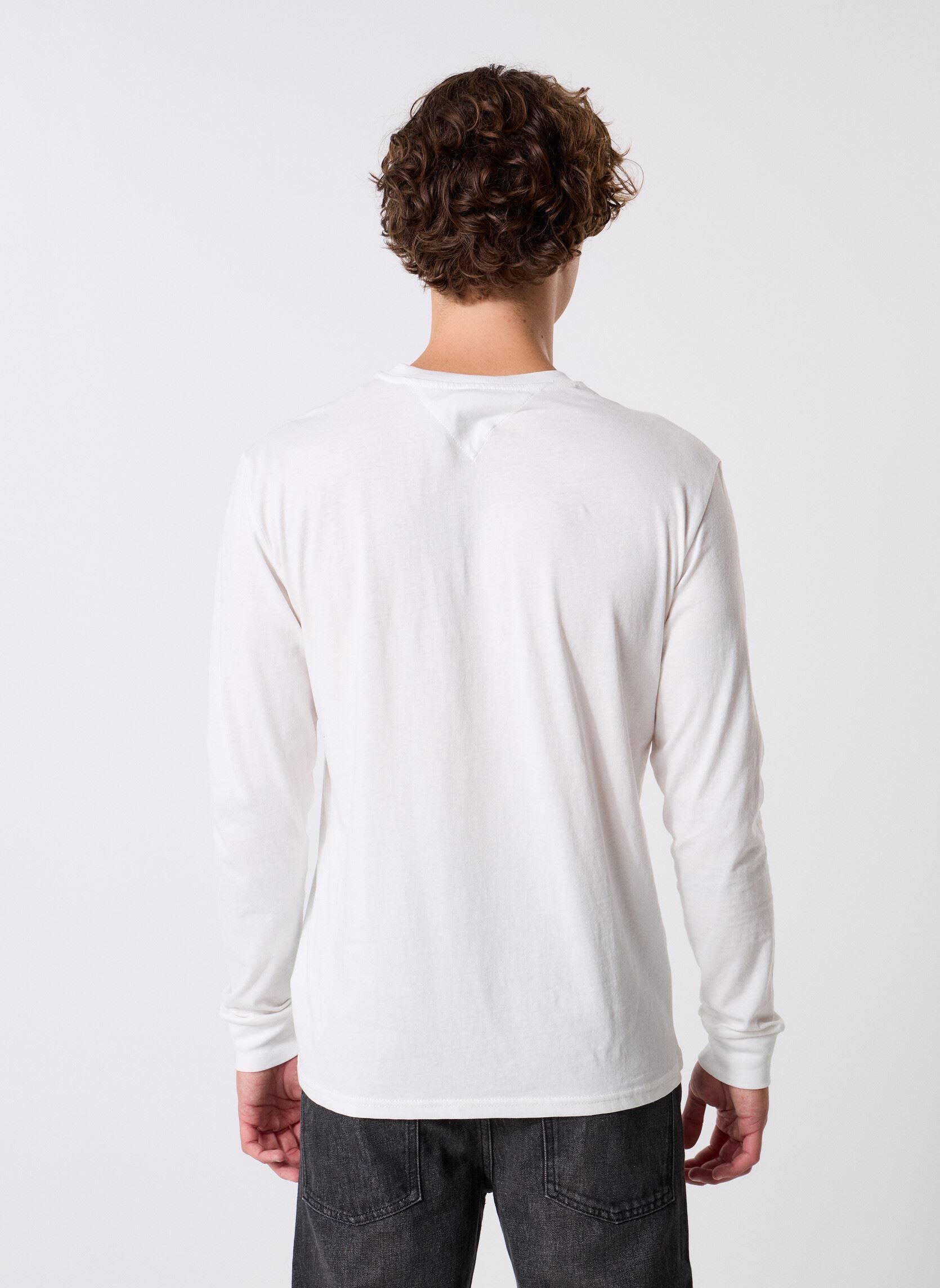 Tee-shirts manches longues TJM SLIM CHEST LINEA homme blanc Tommy Jeans Tee-shirts manches longues TJM SLIM CHEST LINEA homme blanc Ecru