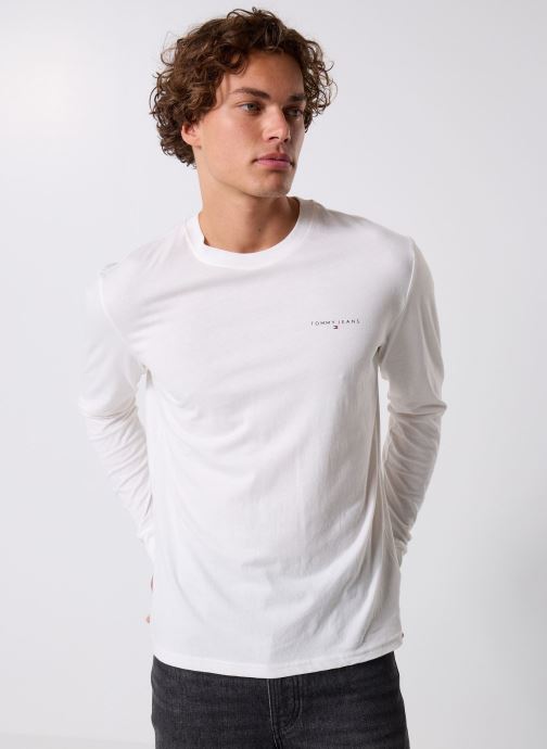 Tommy Jeans Tee-shirts manches longues TJM SLIM CHEST LINEA homme blanc