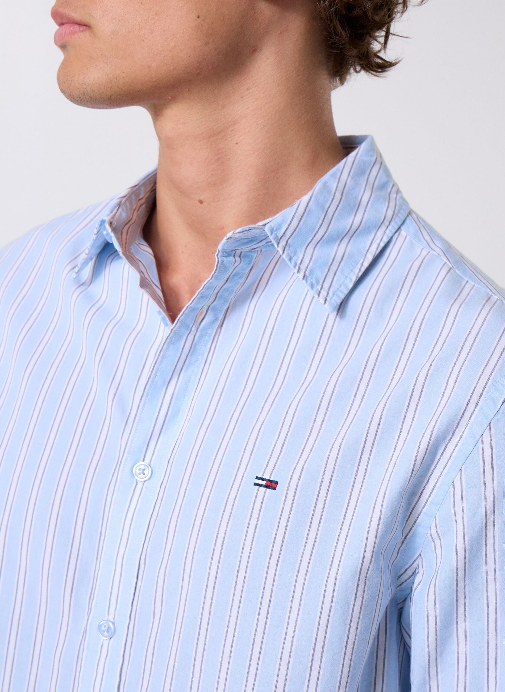 Hemden TJM ESSNT POPLIN REG heren blauw Tommy Jeans Hemden TJM ESSNT POPLIN REG heren blauw SWEET BLUE STRIPES