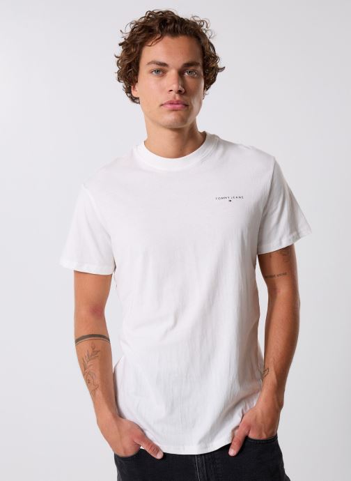 Tommy Jeans Kurzarm-T-Shirts TJM SLIM LINEAR CHES herren weiß