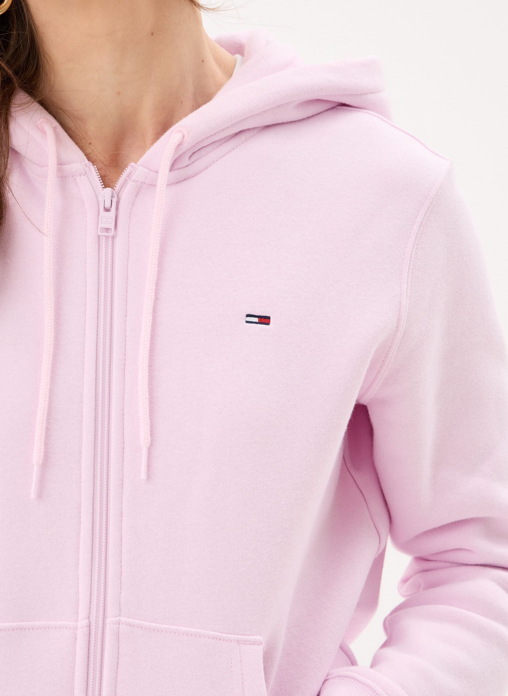 Sweaters met rits TJW REG S FLAG ZIP T dames roze Tommy Jeans Sweaters met rits TJW REG S FLAG ZIP T dames roze PEARLY PINK