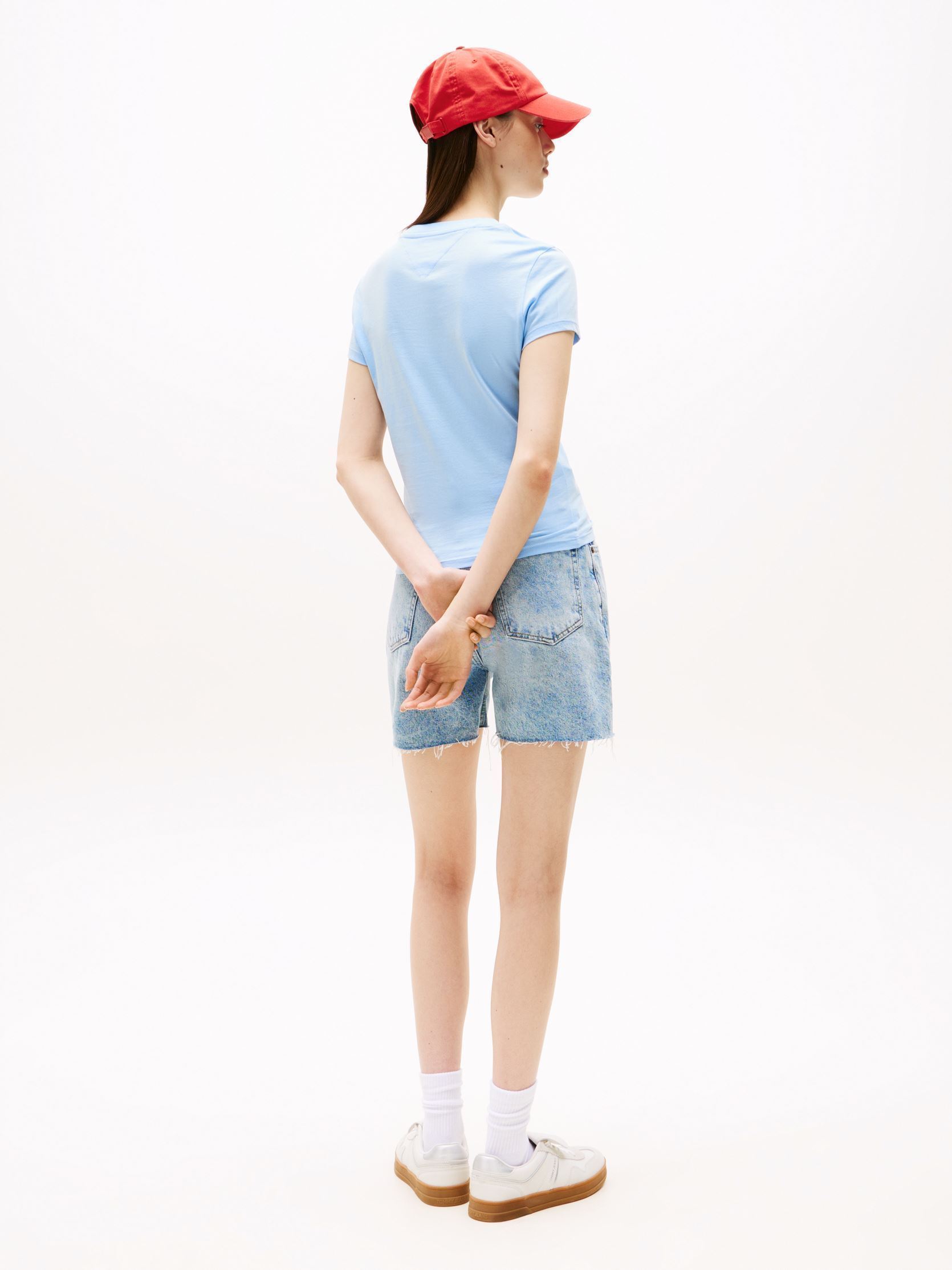 Kurzarm-T-Shirts TJW SLIM LINEAR SS T damen blau Tommy Jeans Kurzarm-T-Shirts TJW SLIM LINEAR SS T damen blau LIGHT POWDERY BLUE