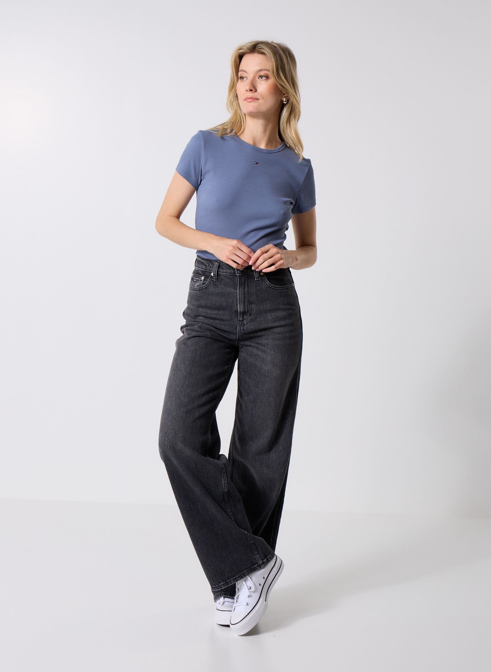 Wijde jeans / Flared Jeans CLAIRE HR WD BI0187 dames zwart Tommy Jeans Wijde jeans / Flared Jeans CLAIRE HR WD BI0187 dames zwart DENIM WASHED BLACK