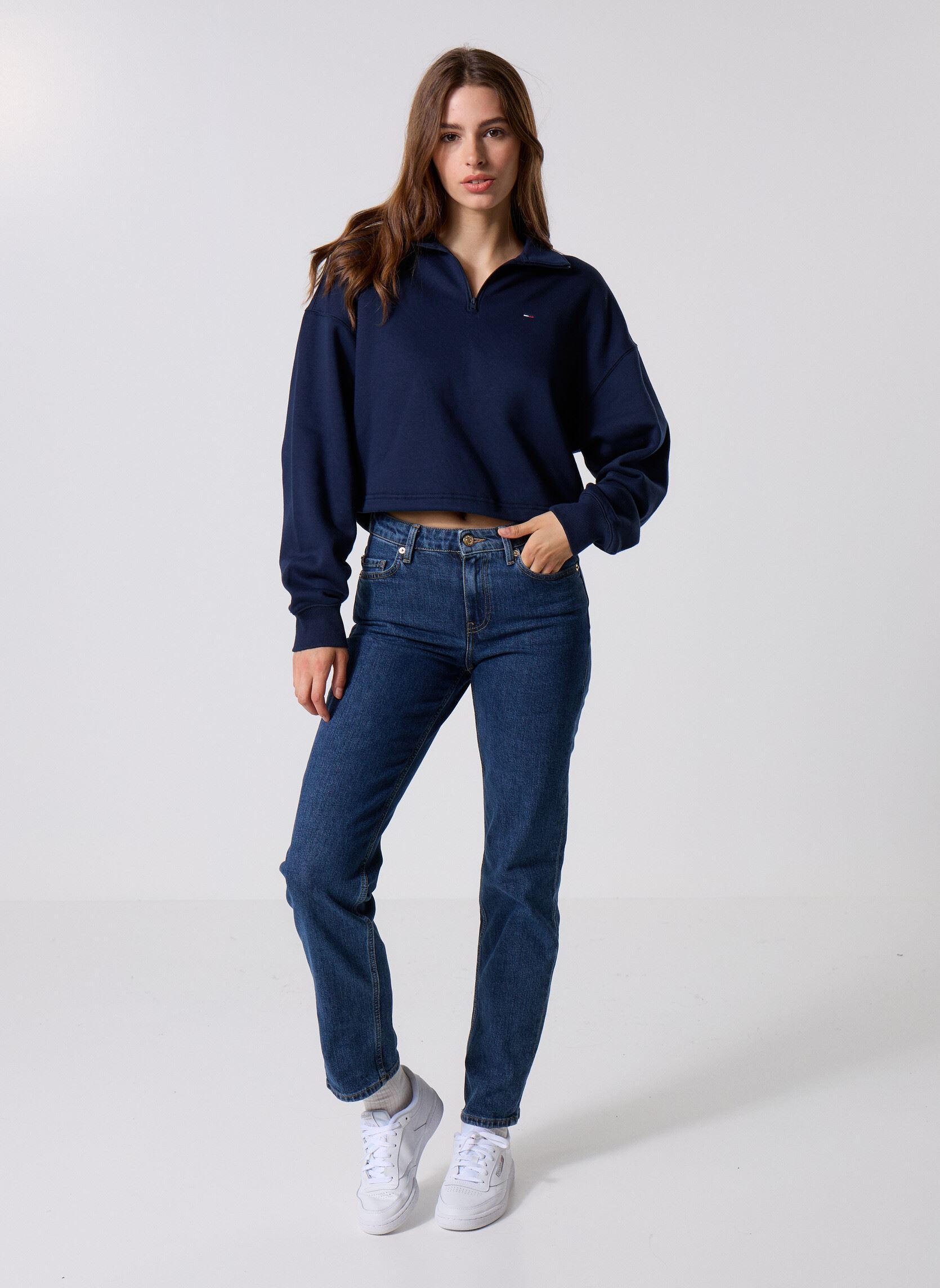 Sweats zippés TJW BXY CRP 1/4 ZIP femme bleu Tommy Jeans Sweats zippés TJW BXY CRP 1/4 ZIP femme bleu DARK NIGHT NAVY