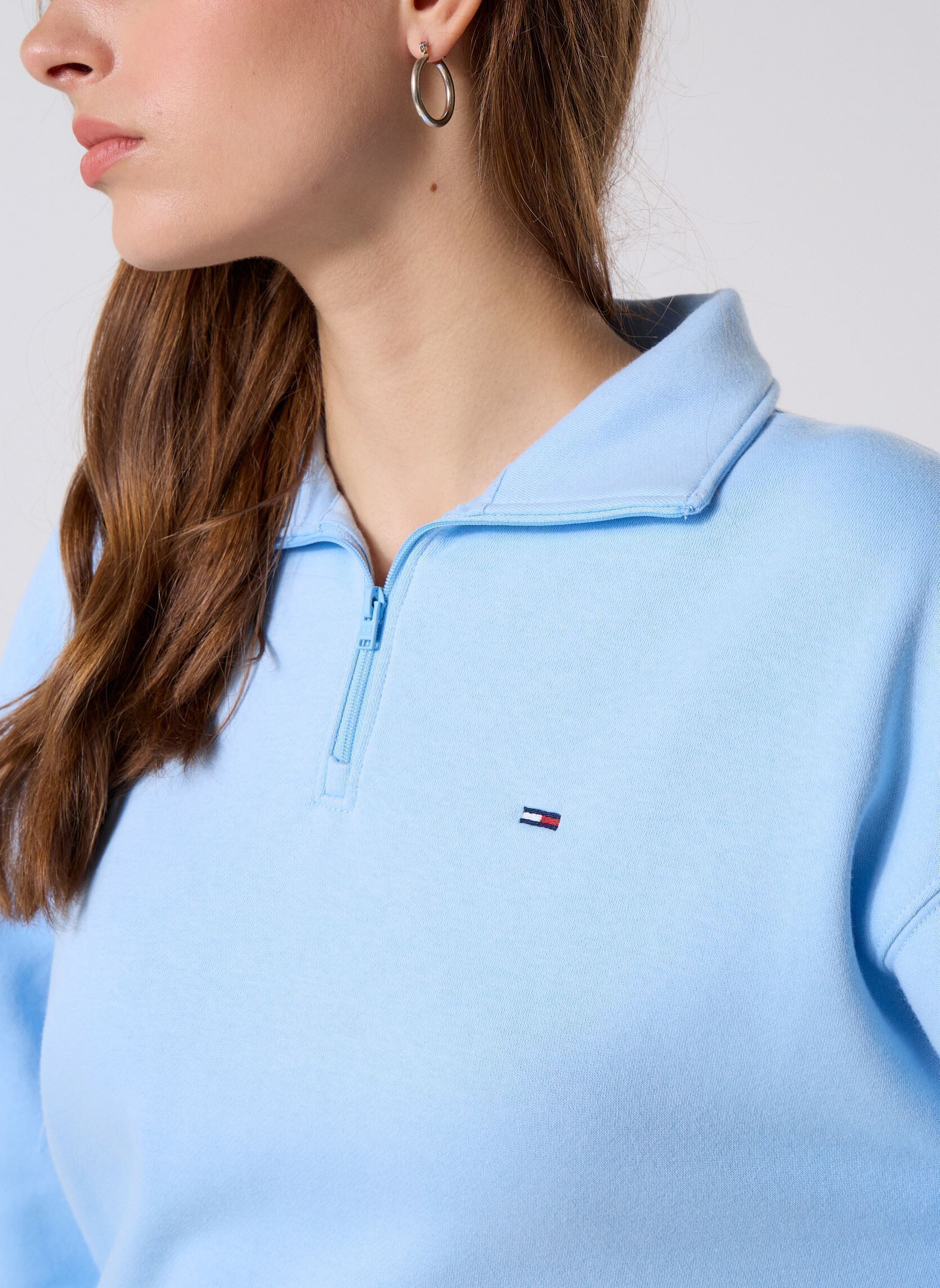 Sweats zippés TJW BXY CRP 1/4 ZIP femme bleu Tommy Jeans Sweats zippés TJW BXY CRP 1/4 ZIP femme bleu LIGHT POWDERY BLUE
