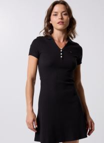 Abiti TJW F&F RIB POLO DRE donna nero Tommy Jeans Abiti TJW F&F RIB POLO DRE donna nero Black