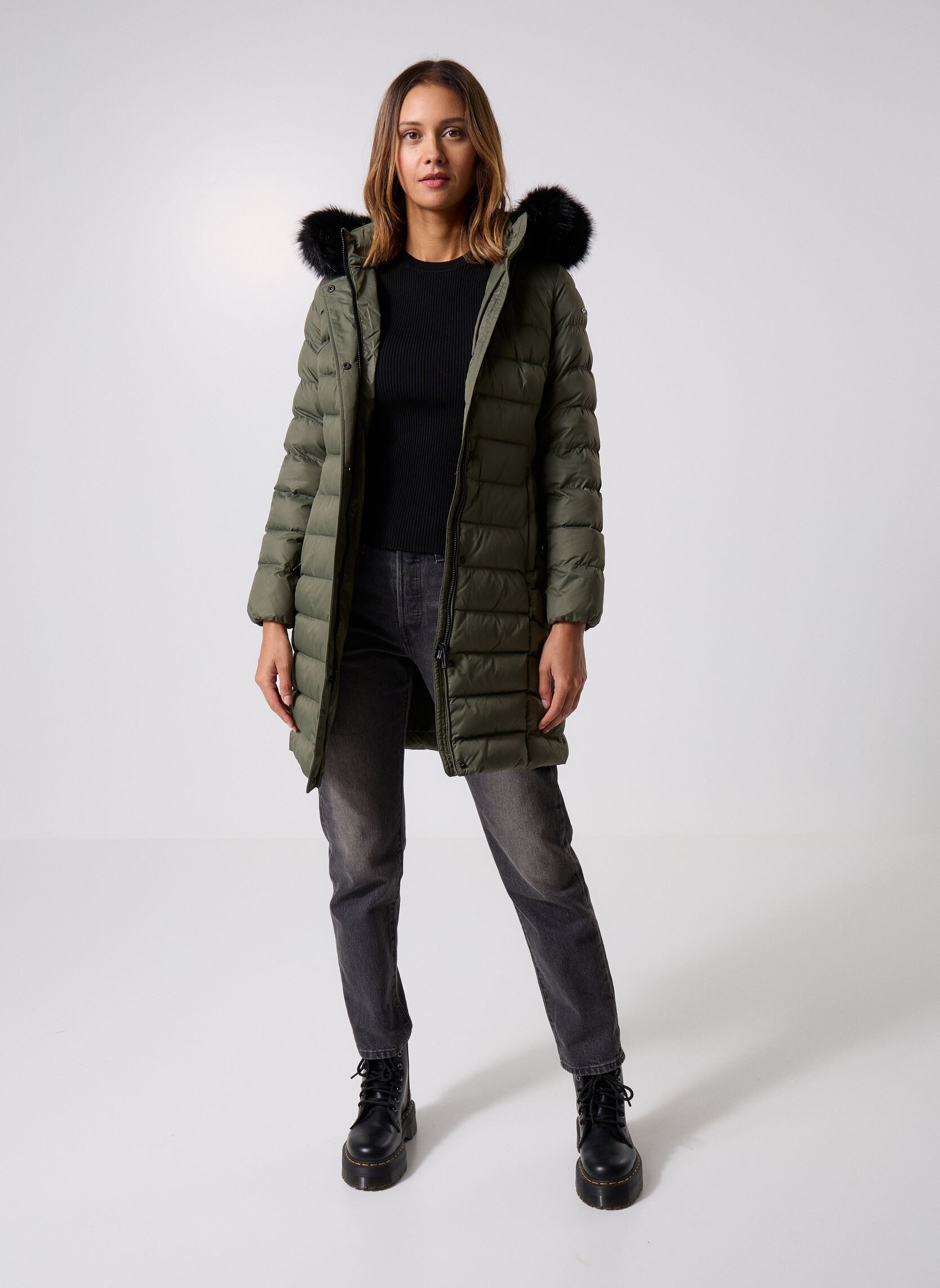 Manteaux W CATRIA LONG JACKET femme vert Geox Manteaux W CATRIA LONG JACKET femme vert GRAPE LEAF