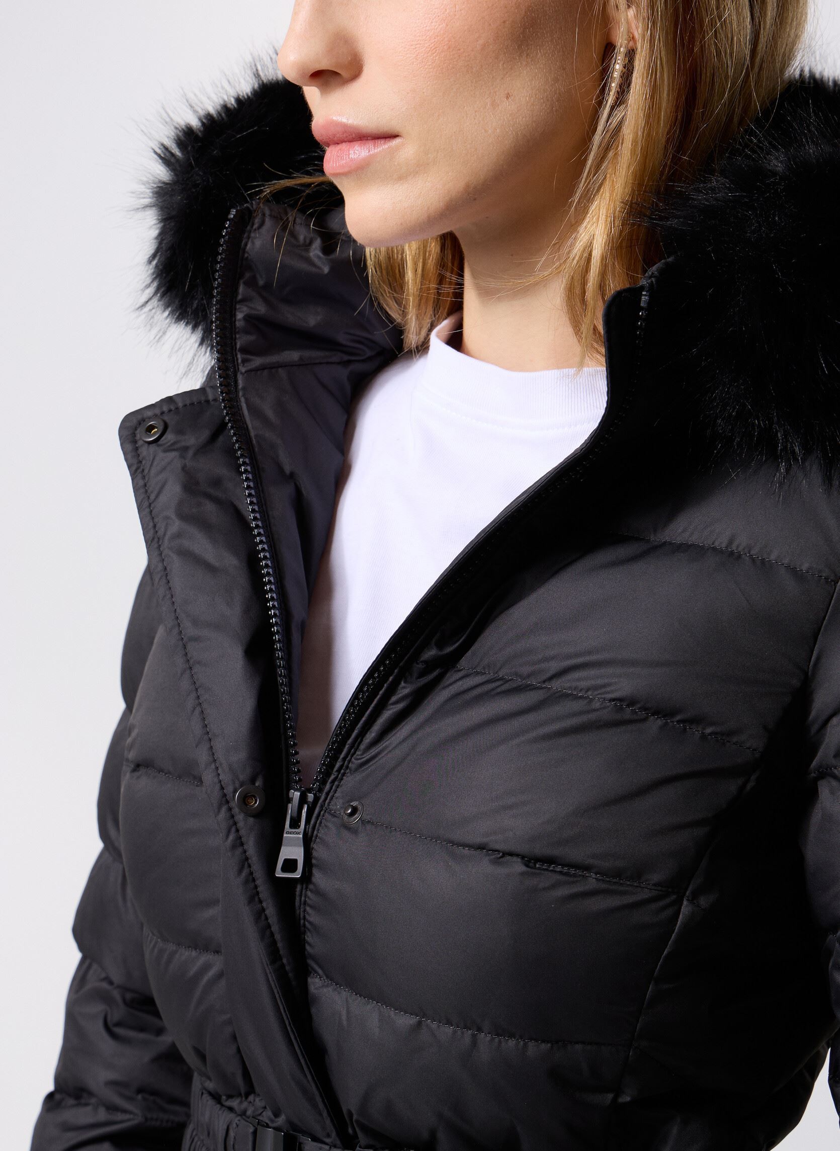 Mantels W CATRIA LONG JACKET dames zwart Geox Mantels W CATRIA LONG JACKET dames zwart NOIR