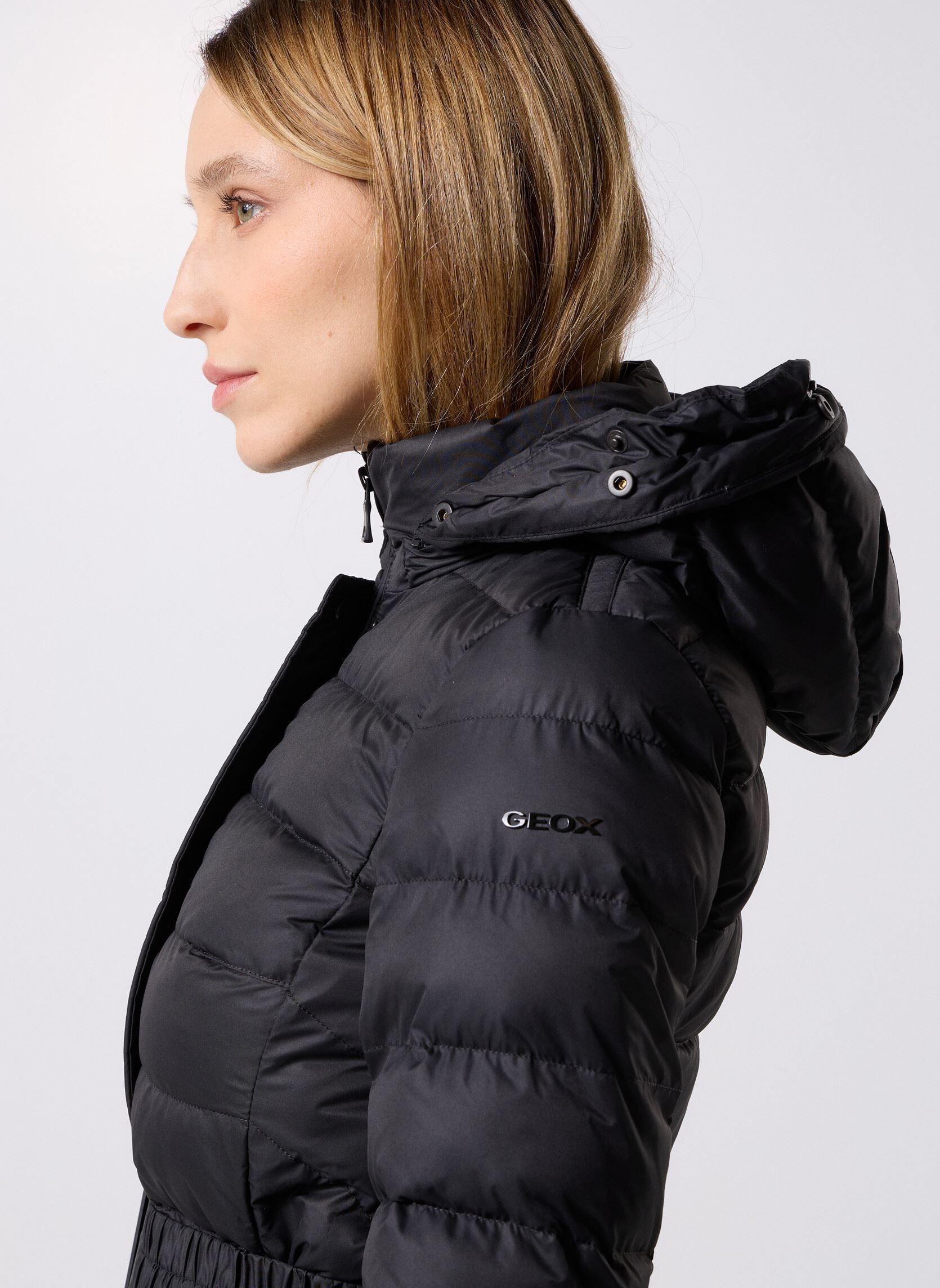 Mantels W CATRIA LONG JACKET dames zwart Geox Mantels W CATRIA LONG JACKET dames zwart NOIR
