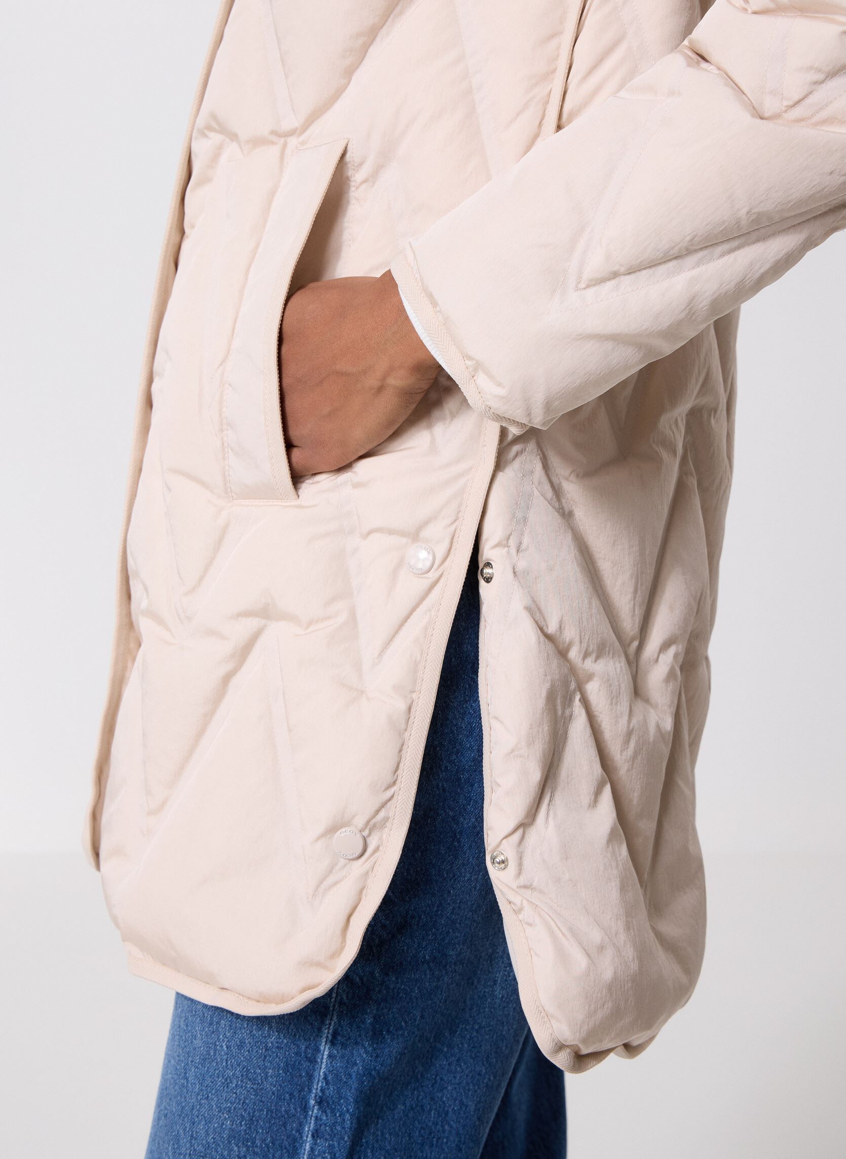 Mäntel W PLUMMERY LONG JKT damen grau Geox Mäntel W PLUMMERY LONG JKT damen grau MID MOONBEAM
