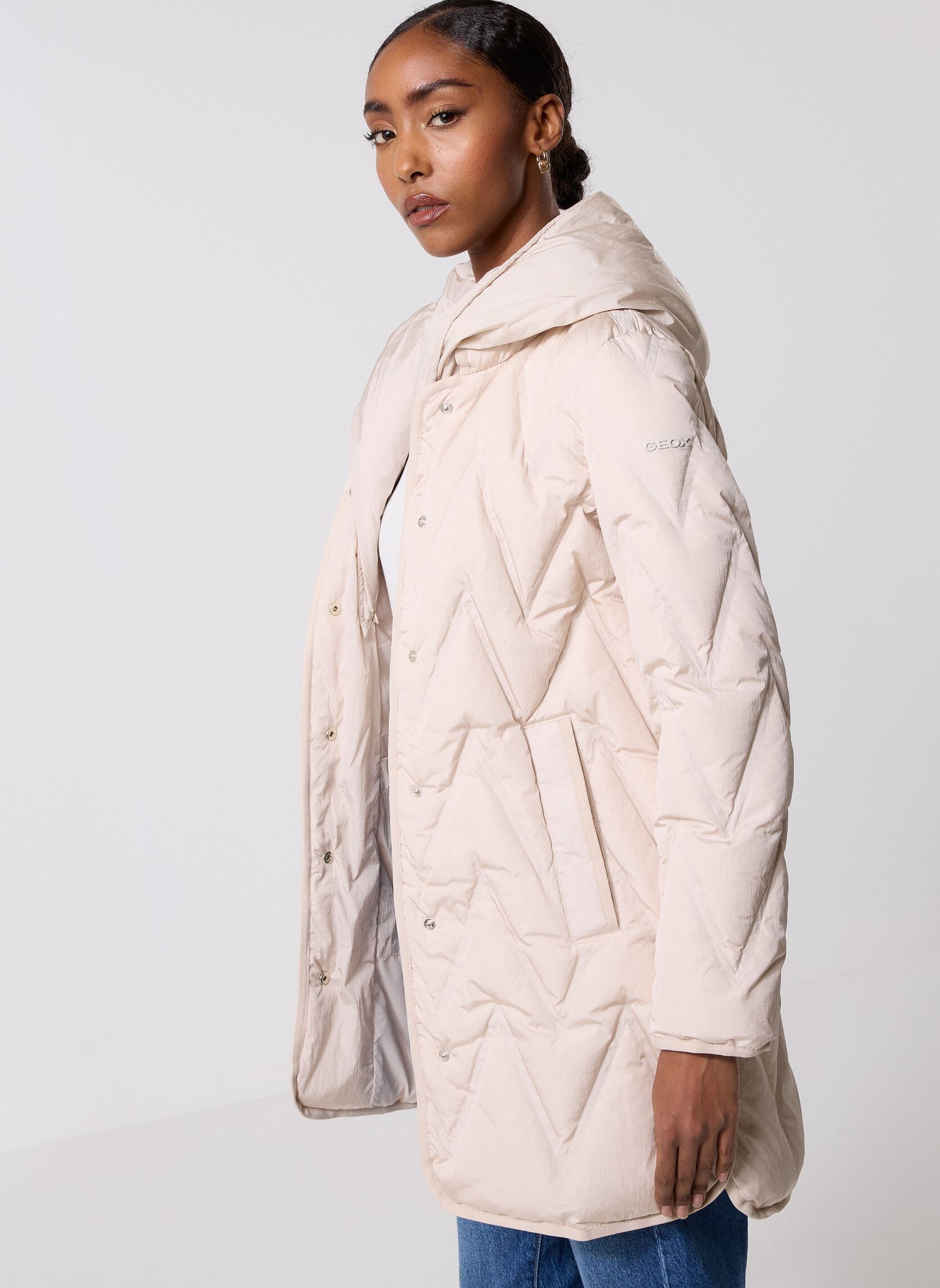 Vêtements Geox W PLUMMERY LONG JKT pour Accessoires - vue 2