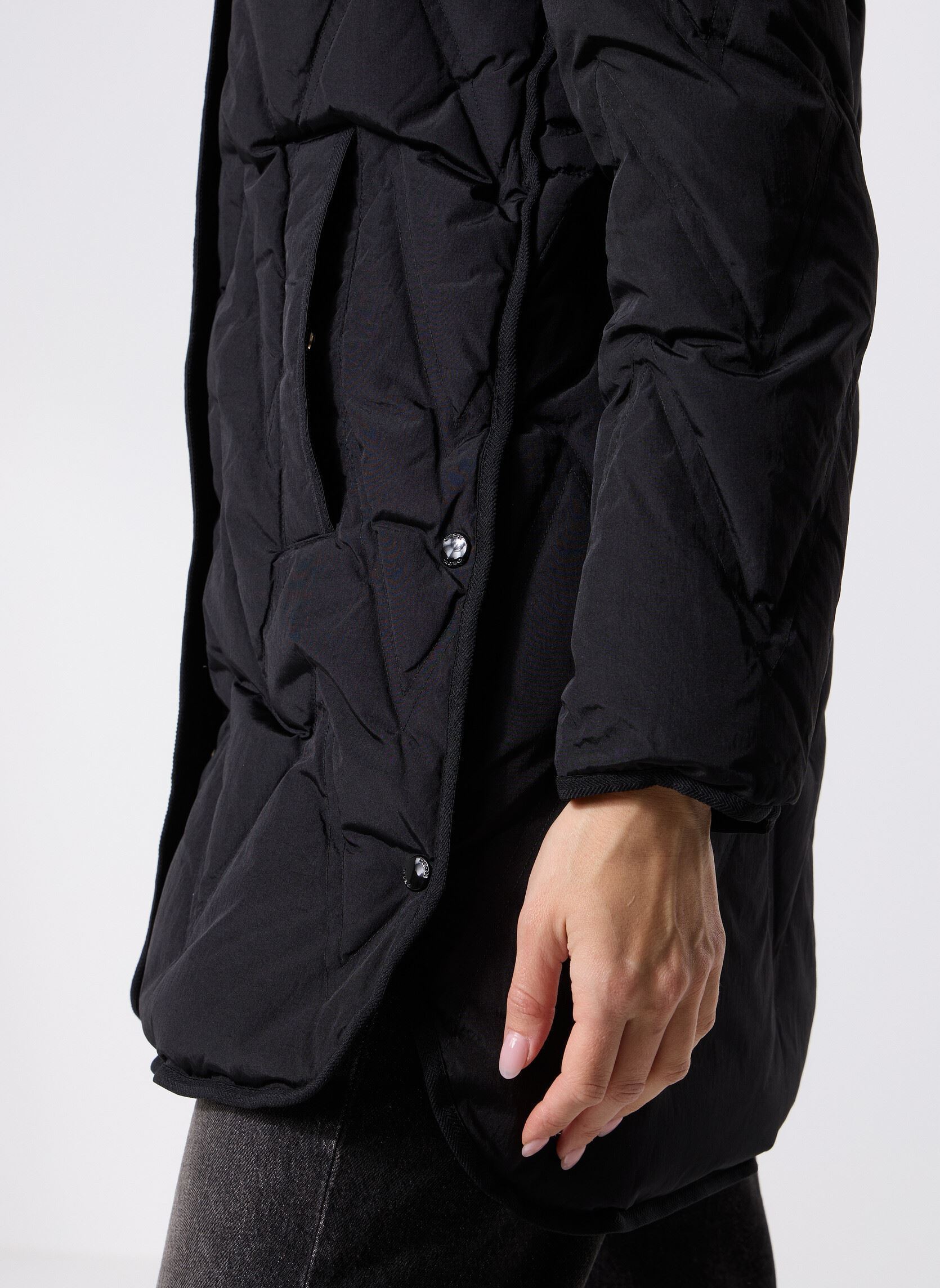 Mantels W PLUMMERY LONG JKT dames zwart Geox Mantels W PLUMMERY LONG JKT dames zwart NOIR