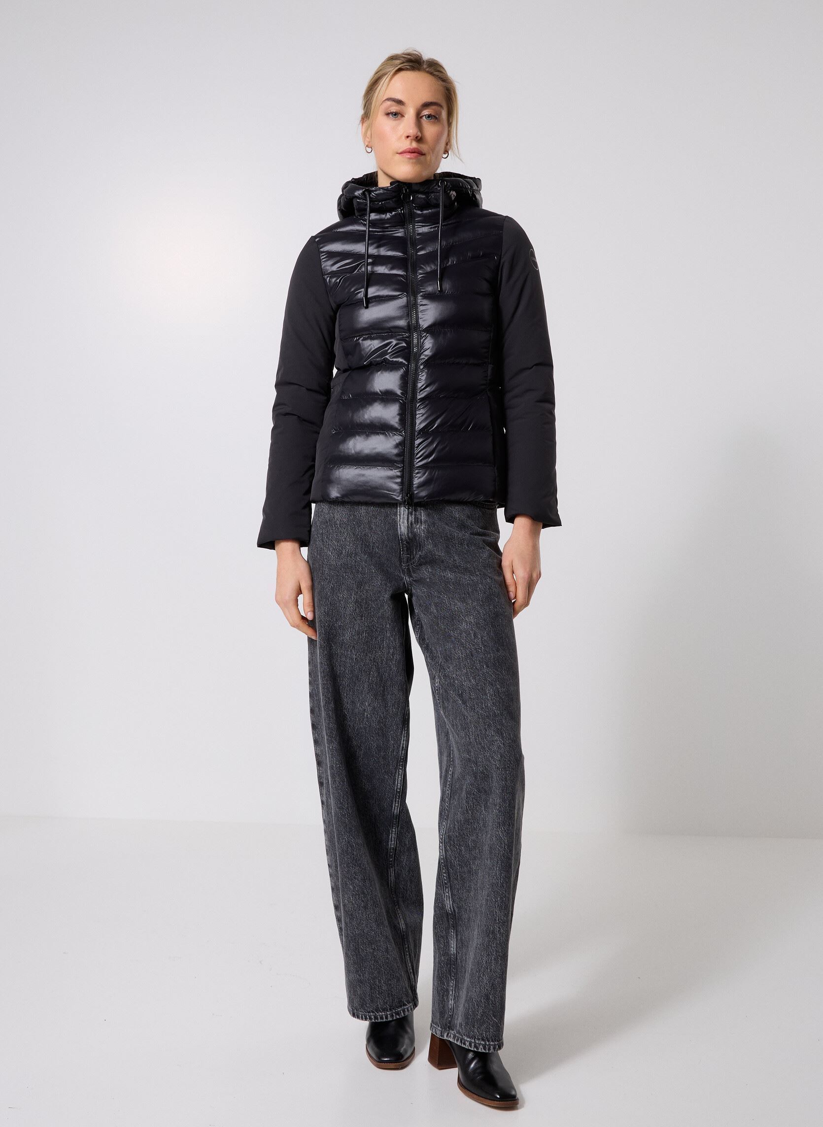 Winterjas W SPHERICA MID PARKA dames zwart Geox Winterjas W SPHERICA MID PARKA dames zwart BLACK/BLACK