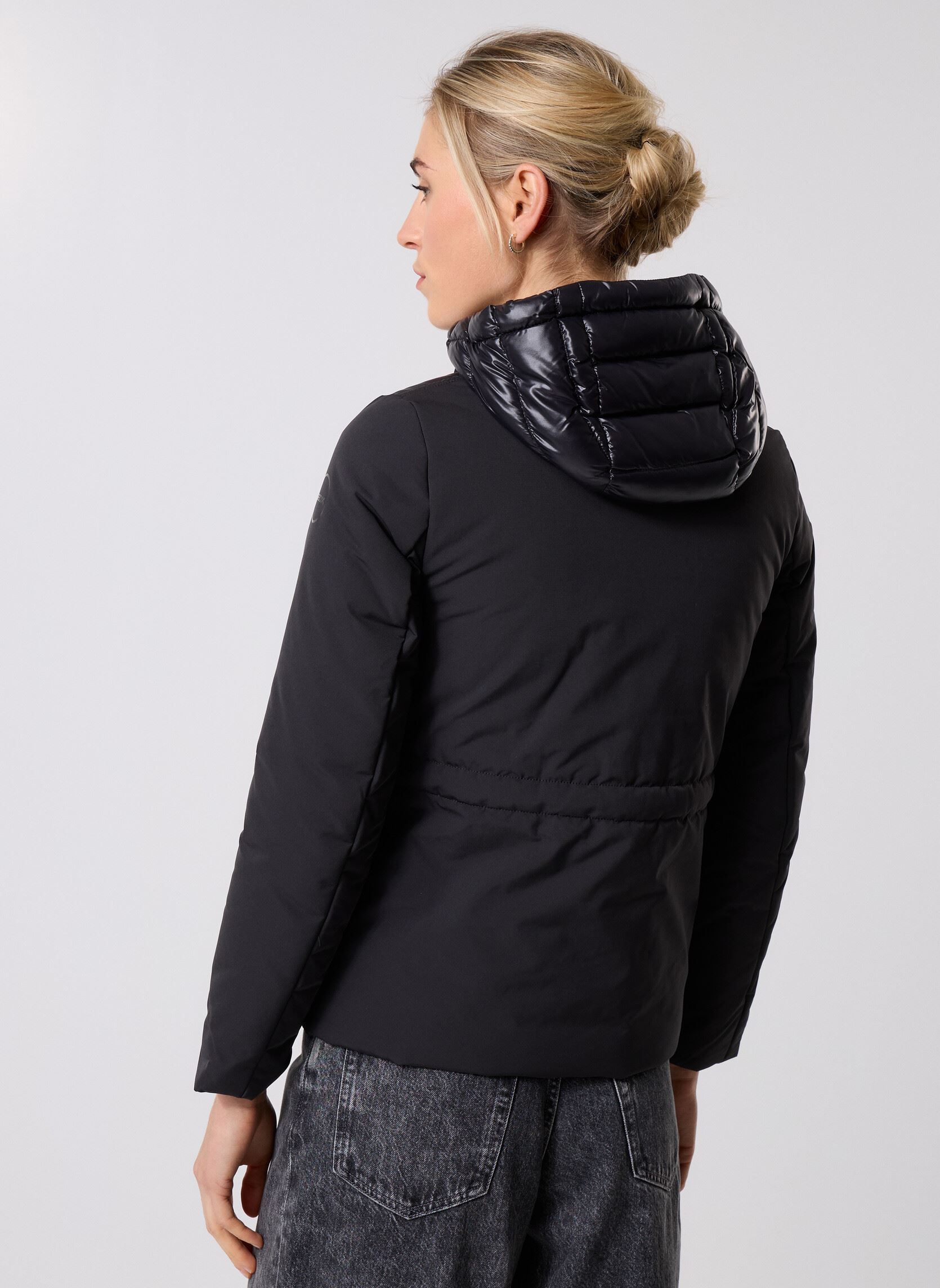 Winterjas W SPHERICA MID PARKA dames zwart Geox Winterjas W SPHERICA MID PARKA dames zwart BLACK/BLACK