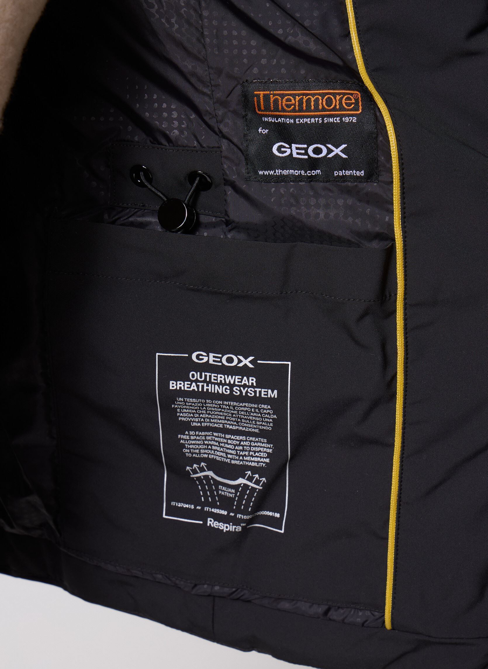 Winterjas W SPHERICA MID PARKA dames zwart Geox Winterjas W SPHERICA MID PARKA dames zwart BLACK/BLACK
