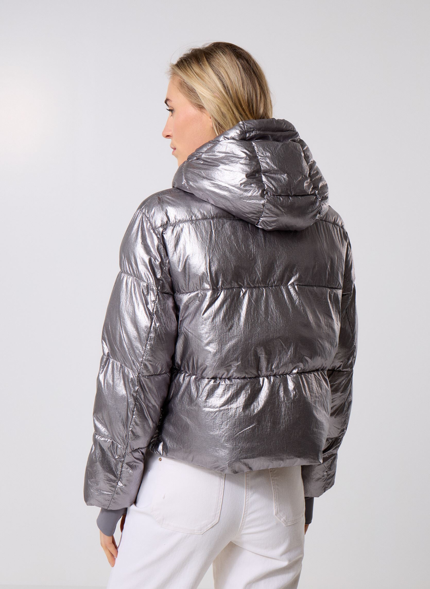 Daunenjacken W SPHERICA SLV. SHOR damen silber Geox Daunenjacken W SPHERICA SLV. SHOR damen silber GRIS METAL