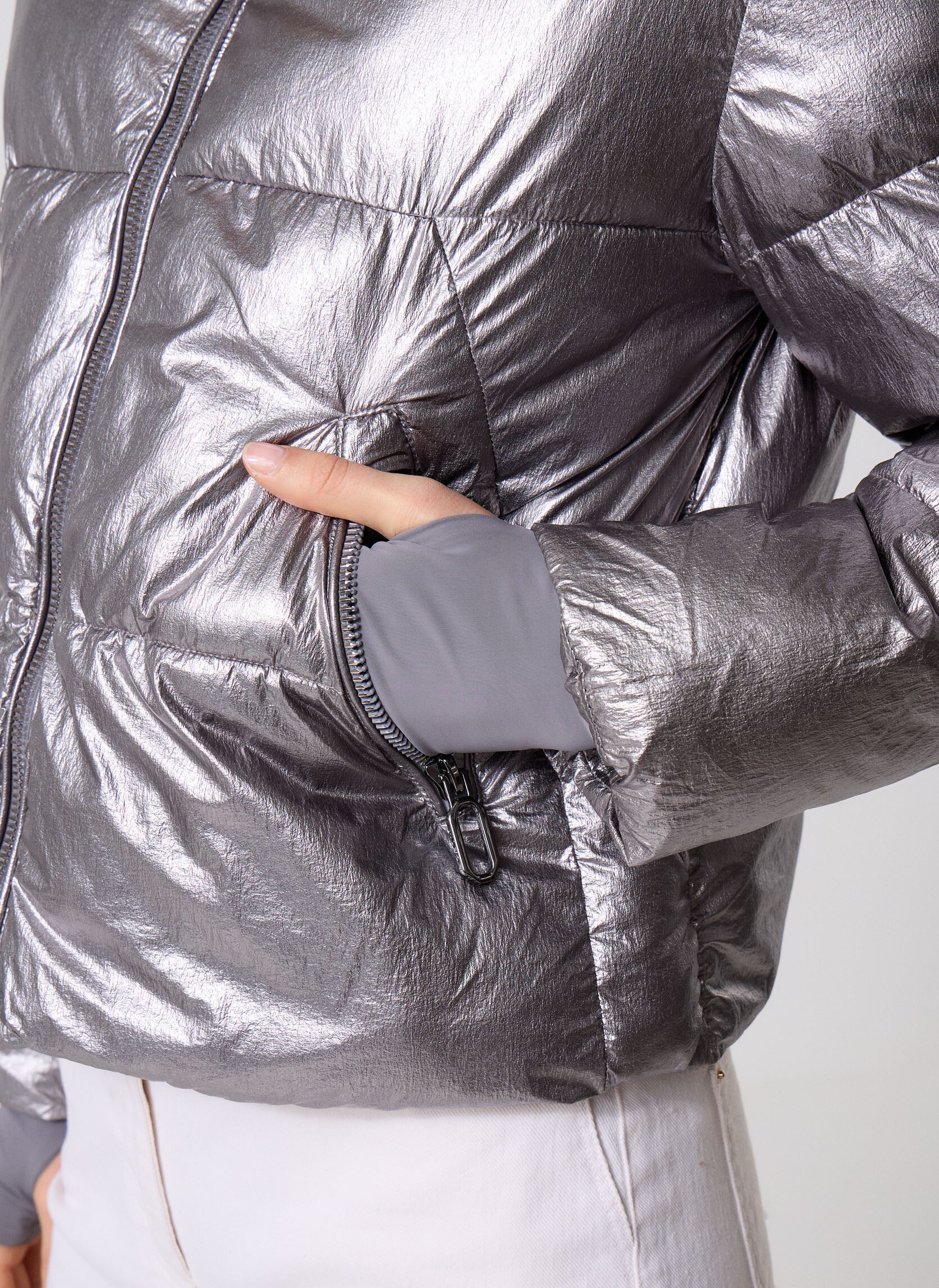 Daunenjacken W SPHERICA SLV. SHOR damen silber Geox Daunenjacken W SPHERICA SLV. SHOR damen silber GRIS METAL