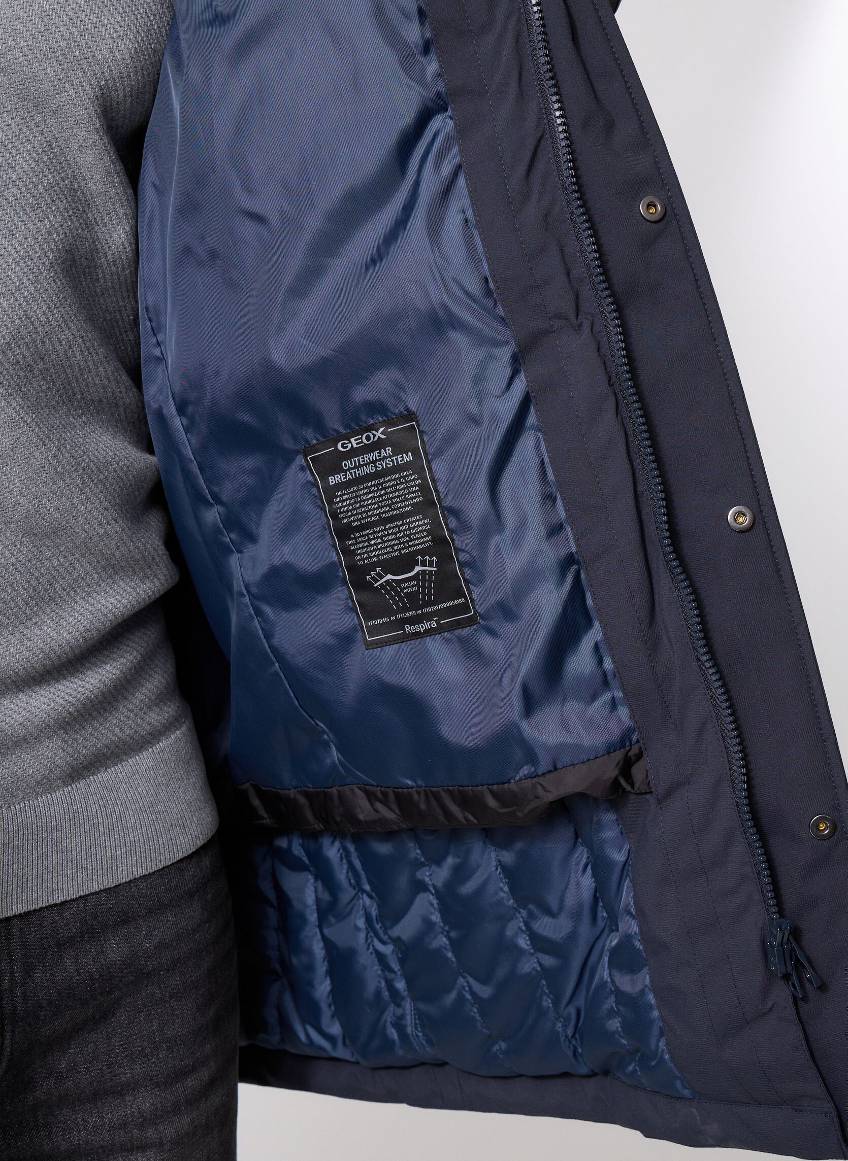 Manteaux classiques M ANDALO JACKET homme bleu Geox Manteaux classiques M ANDALO JACKET homme bleu SKY CAPTAIN