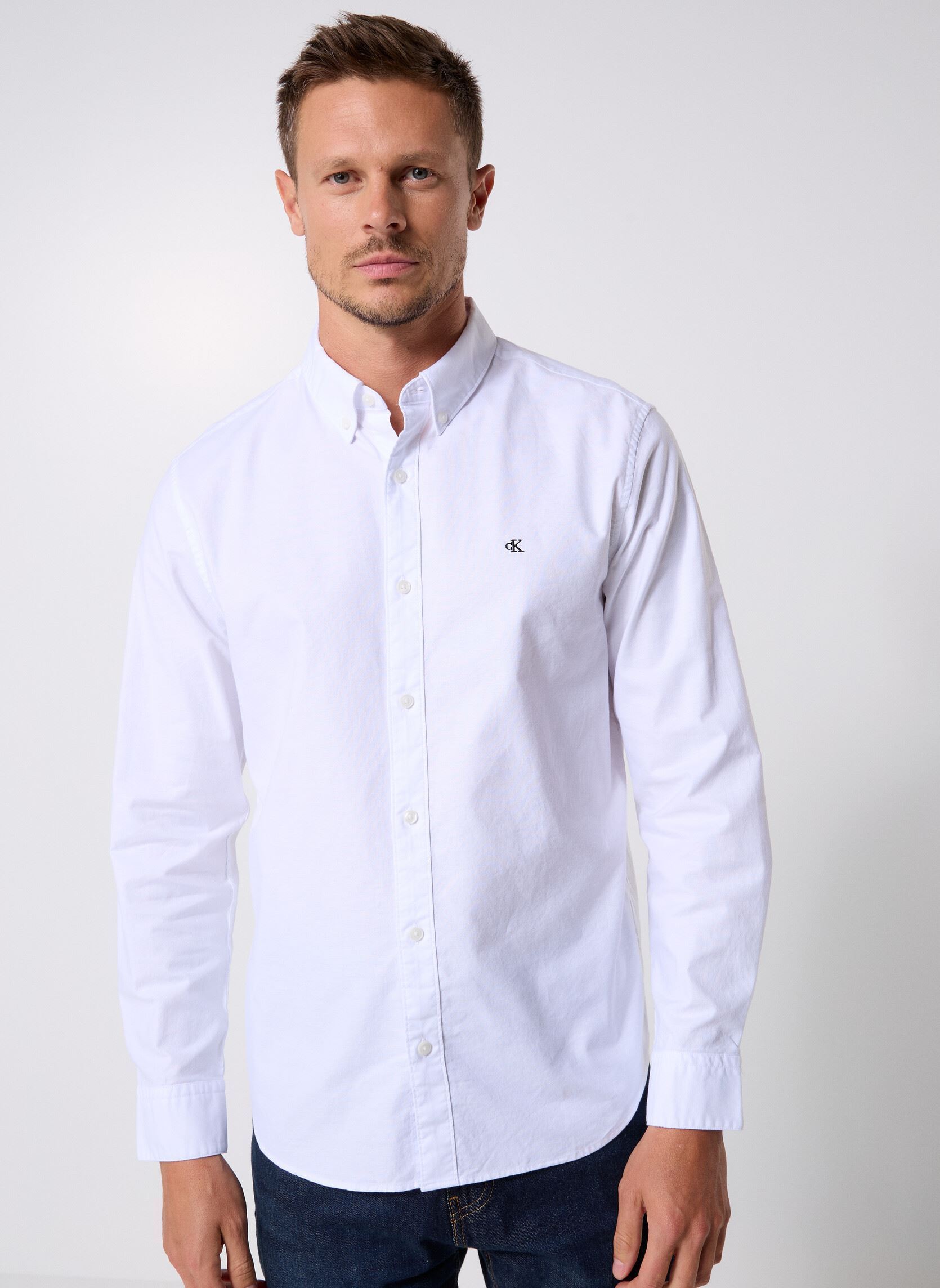 Vêtements Calvin Klein Jeans Ls Solid Oxford Clas LV140EM125 pour Accessoires - vue 2