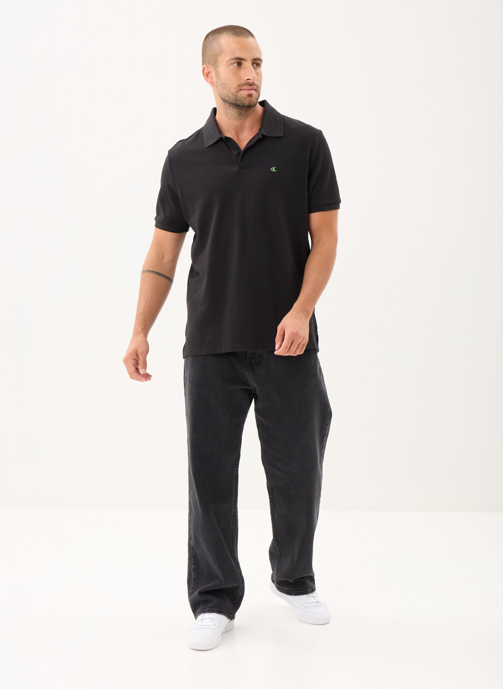 Kurzarm-Poloshirts Ss Monogram Pique Po LV040EM269 herren schwarz Calvin Klein Jeans Kurzarm-Poloshirts Ss Monogram Pique Po LV040EM269 herren schwarz Black