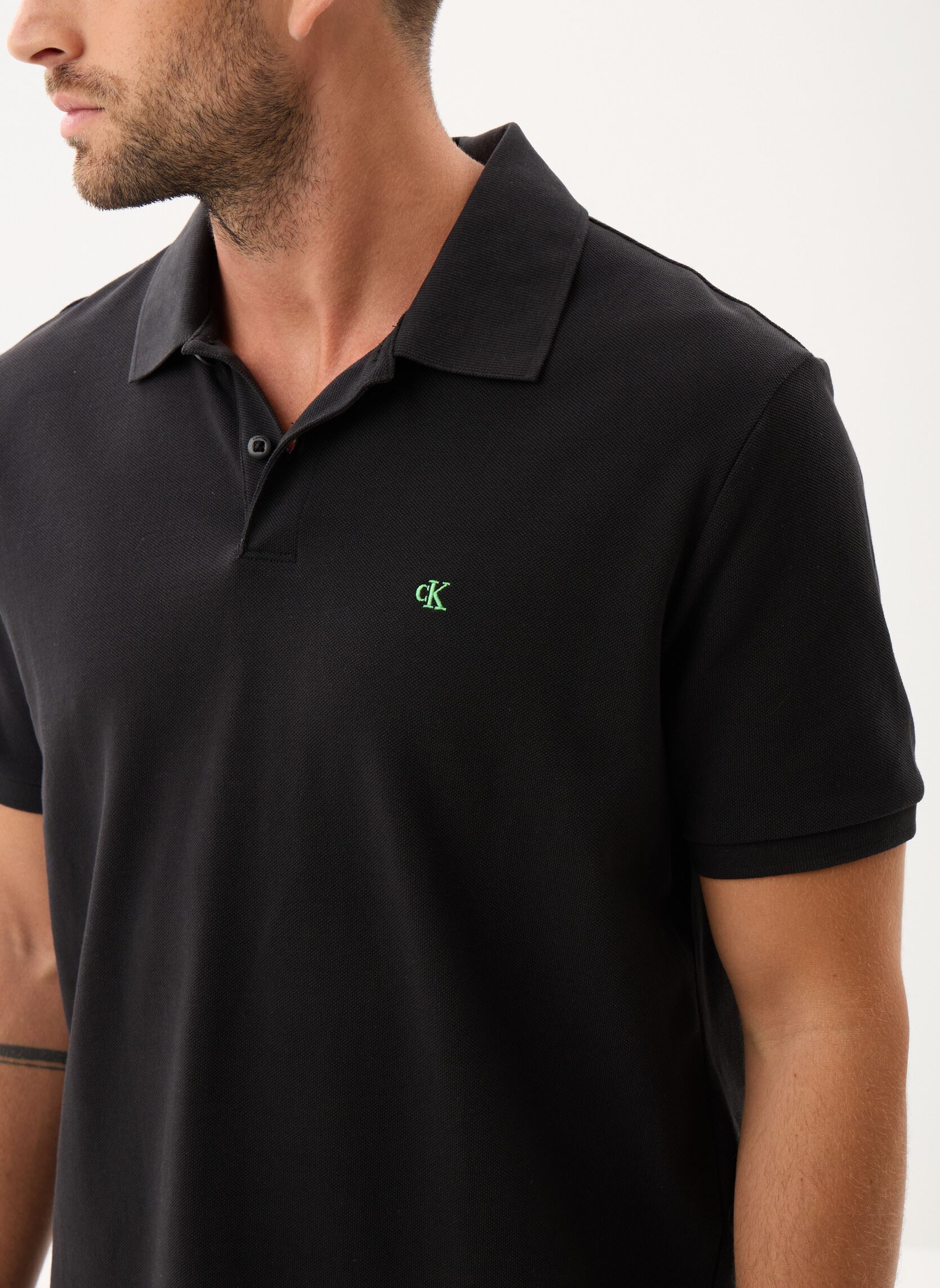 Kurzarm-Poloshirts Ss Monogram Pique Po LV040EM269 herren schwarz Calvin Klein Jeans Kurzarm-Poloshirts Ss Monogram Pique Po LV040EM269 herren schwarz Black