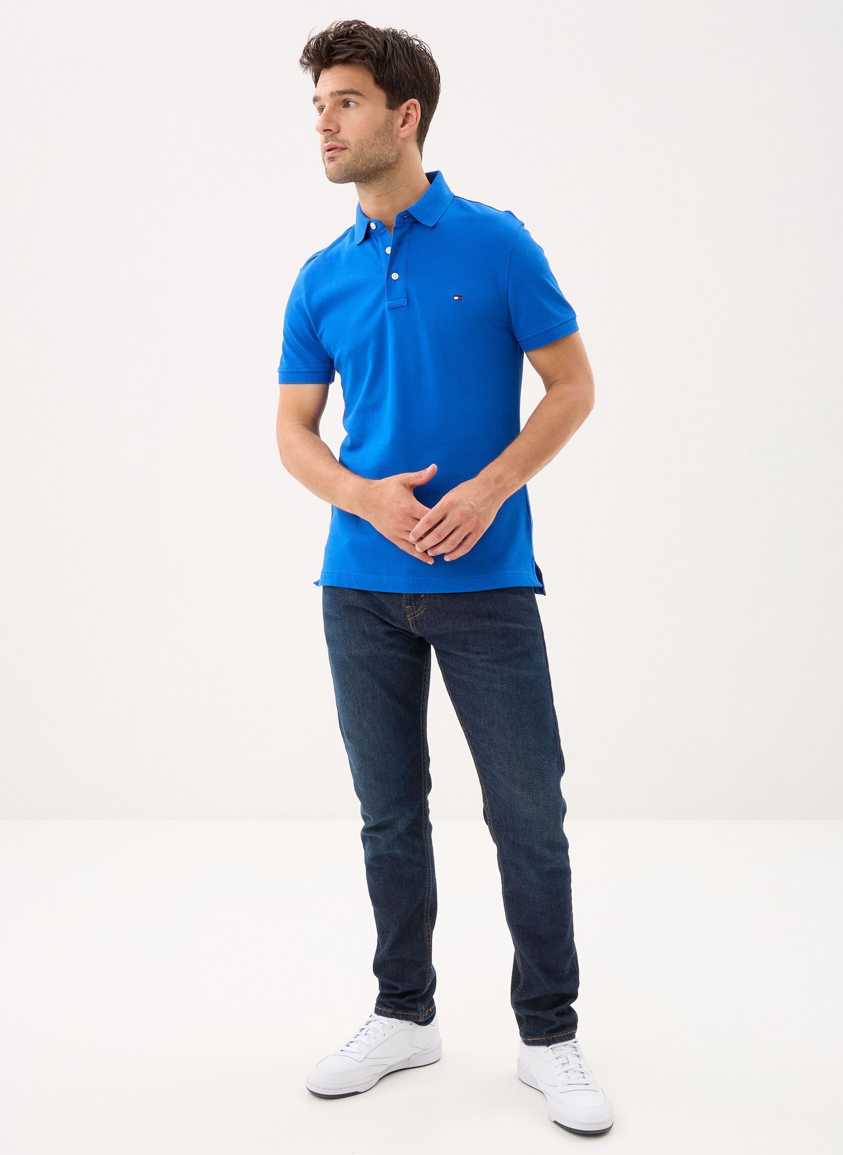 Korte mouwen polo's 1985 Slim Polo MW0MW17771C2B heren blauw Tommy Hilfiger Korte mouwen polo's 1985 Slim Polo MW0MW17771C2B heren blauw REGAL BLUE