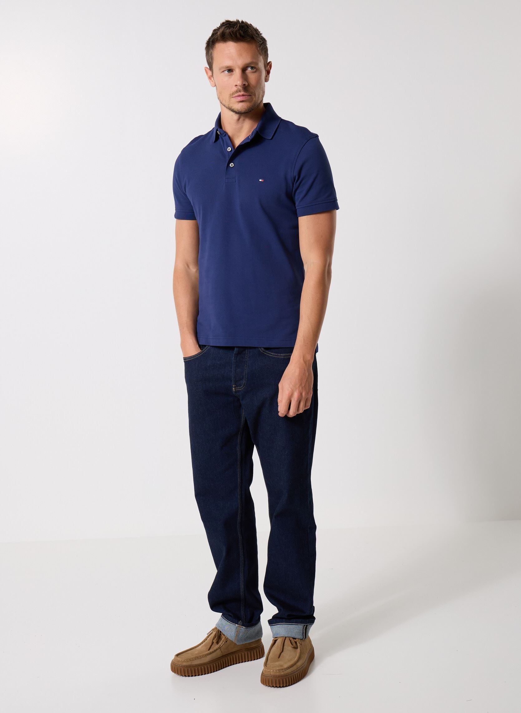 Polos manches courtes 1985 Slim Polo MW0MW17771C7G homme bleu Tommy Hilfiger Polos manches courtes 1985 Slim Polo MW0MW17771C7G homme bleu PREPPY NAVY